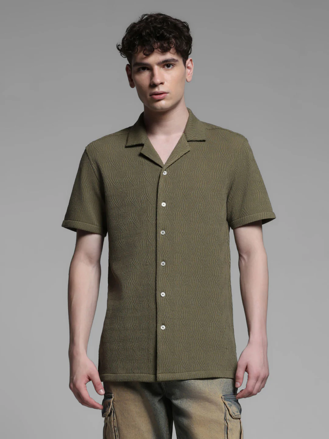 GREEN RESORT COLLAR SHIRT - Image 2