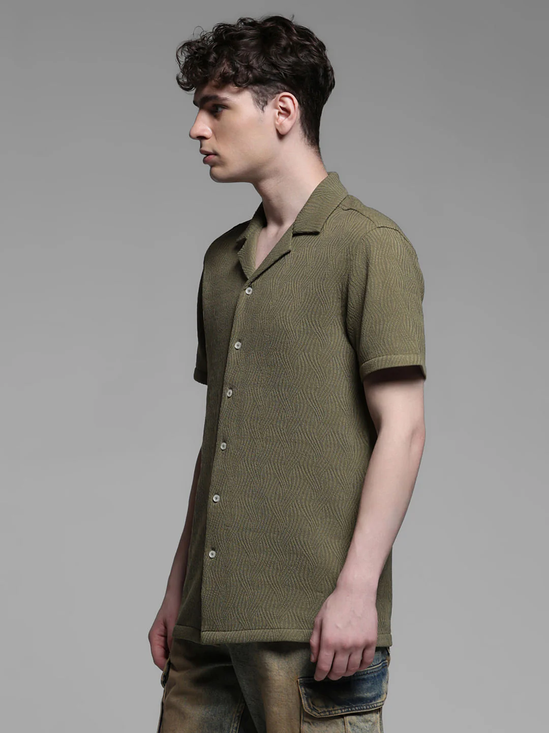 GREEN RESORT COLLAR SHIRT - Image 3