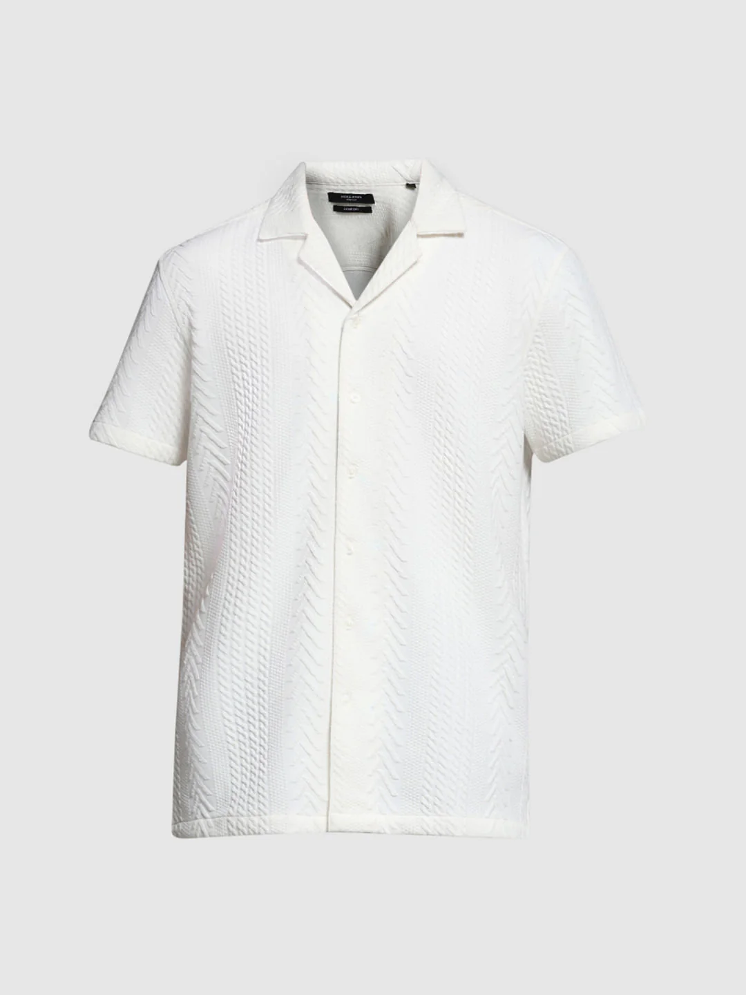 White Textured Short Sleeves Shirt - Image 7