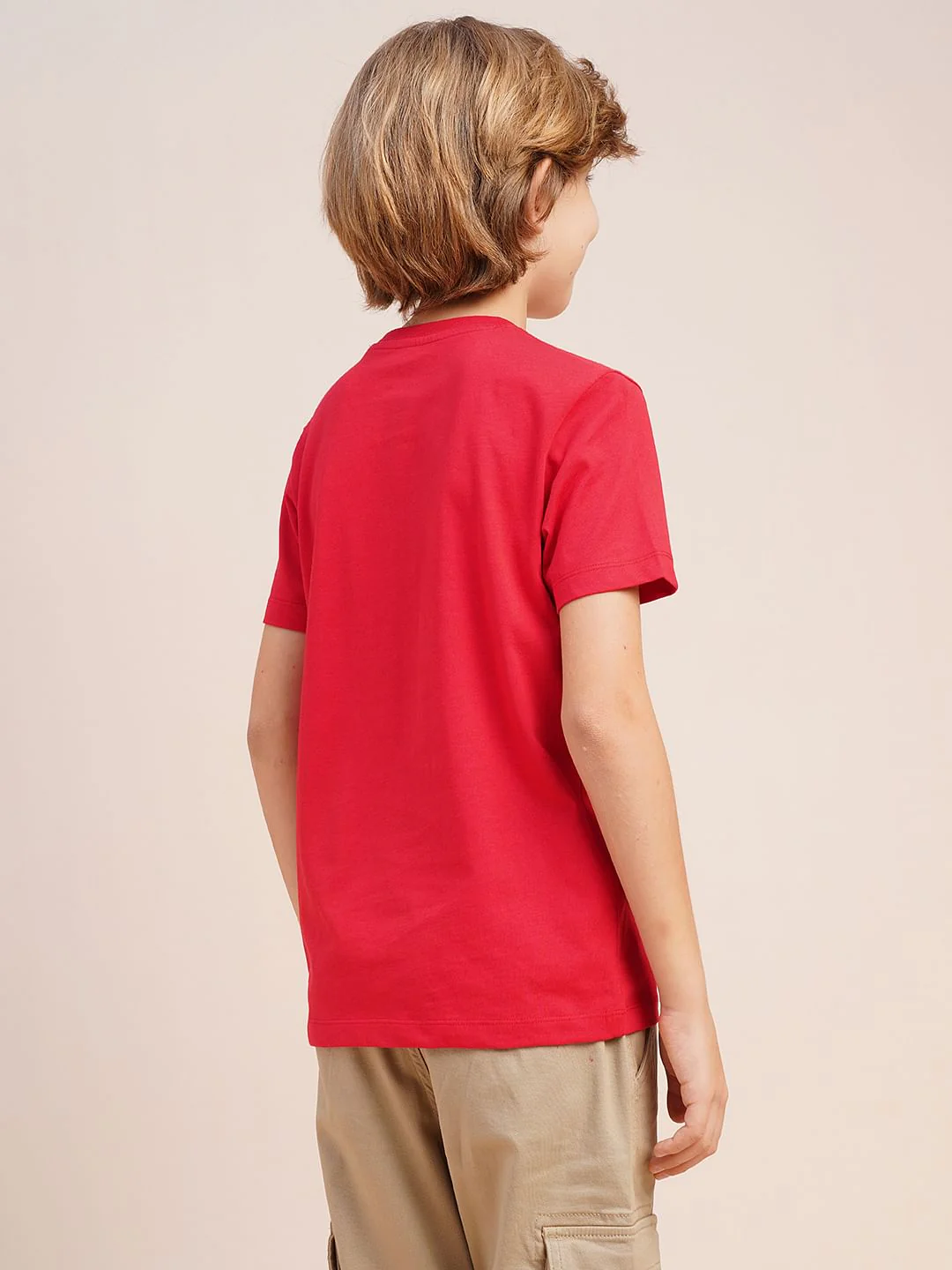 Boys Red Embroidered Doggo Print T-shirt - Image 4
