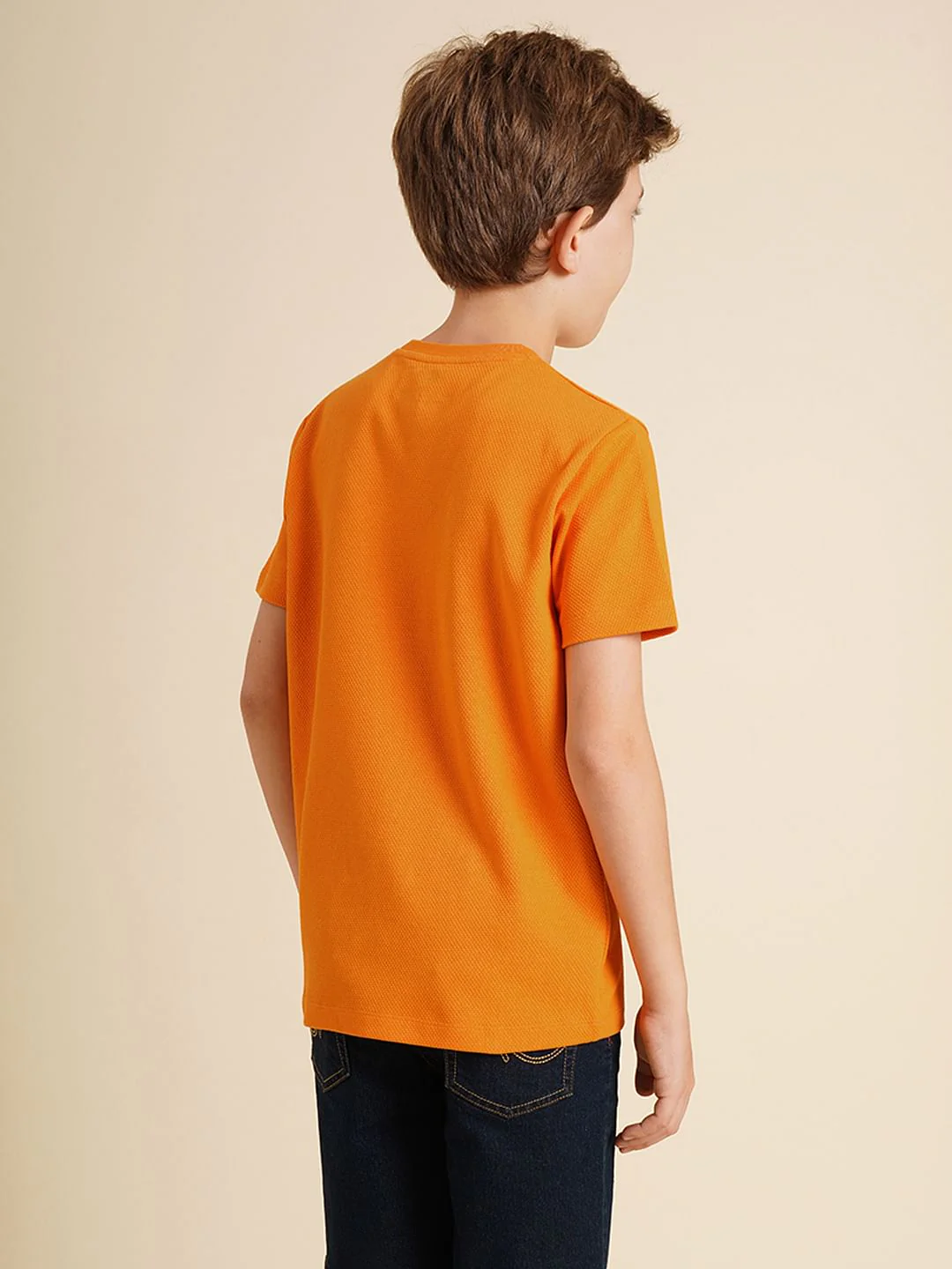 Boys Orange Logo Print T-shirt - Image 4