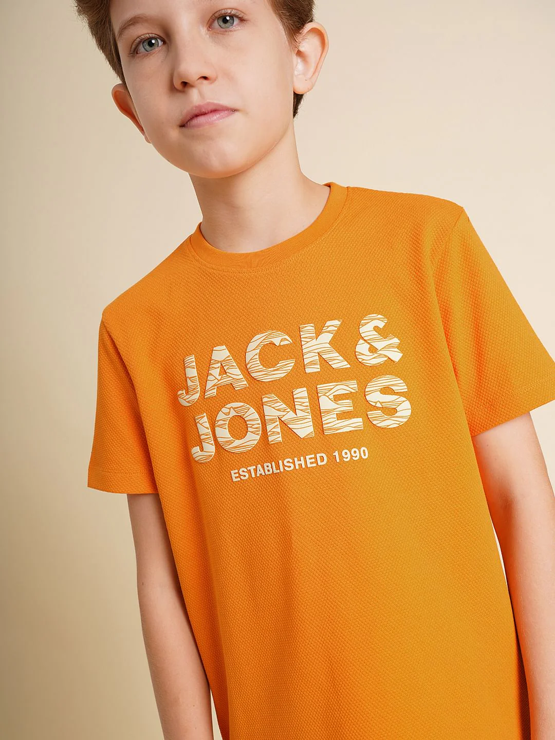 Boys Orange Logo Print T-shirt - Image 6