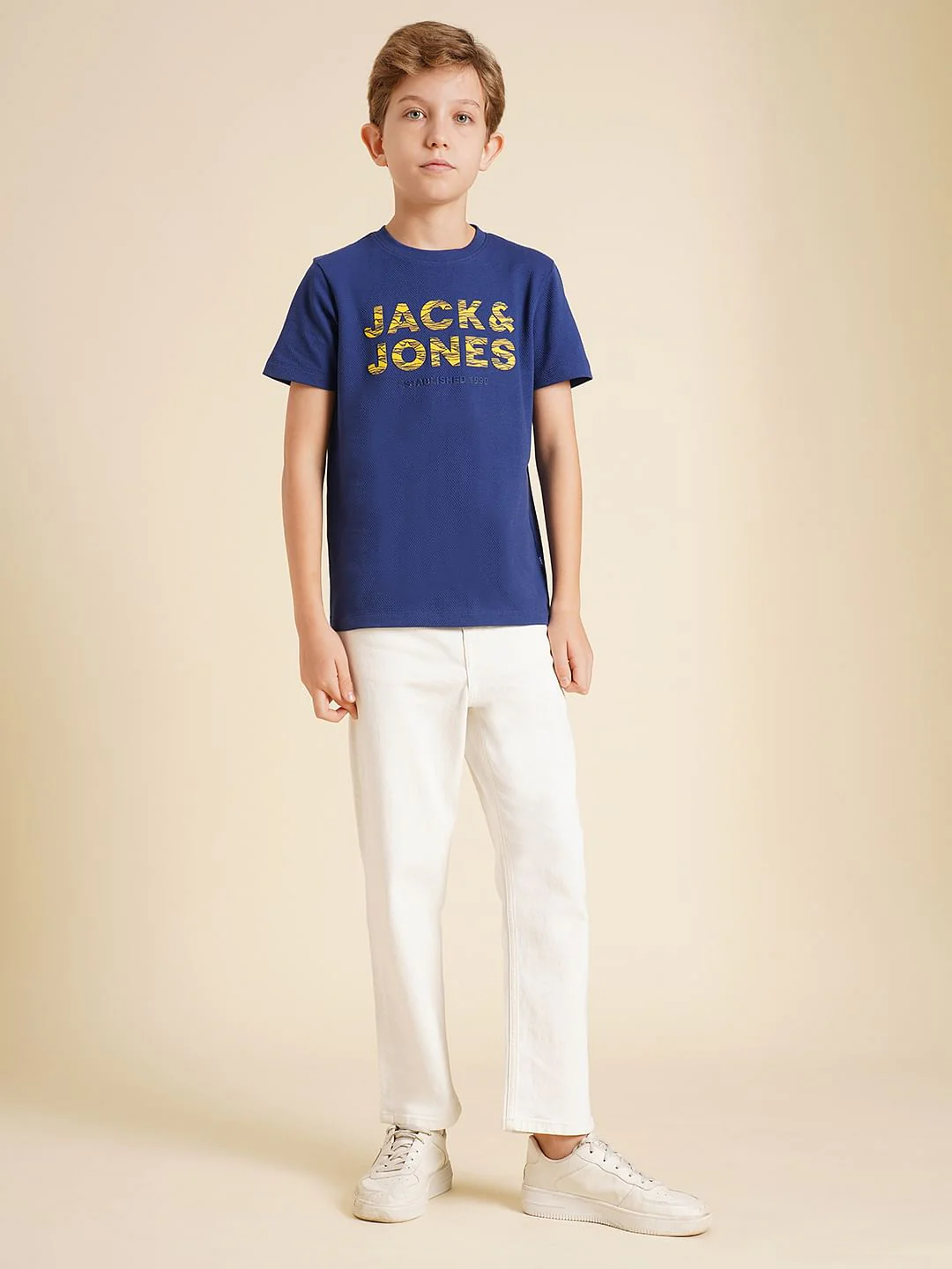 Boys Dark Blue Logo Print T-shirt - Image 5