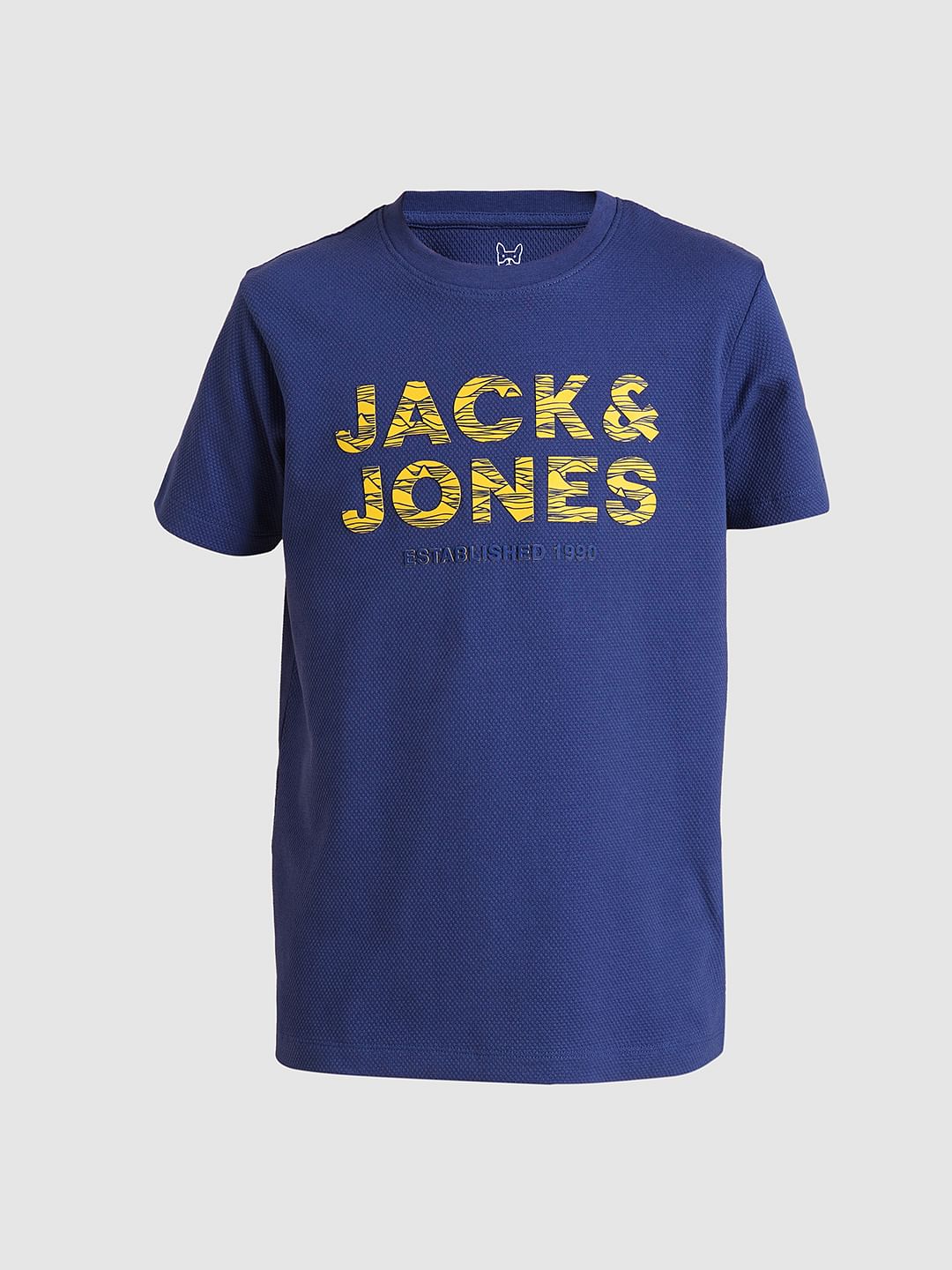Boys Dark Blue Logo Print T-shirt - Image 7