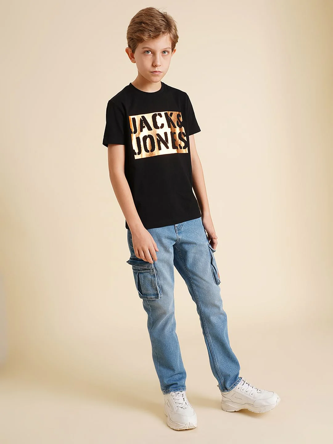 Boys Black Foil Logo Print T-shirt - Image 5