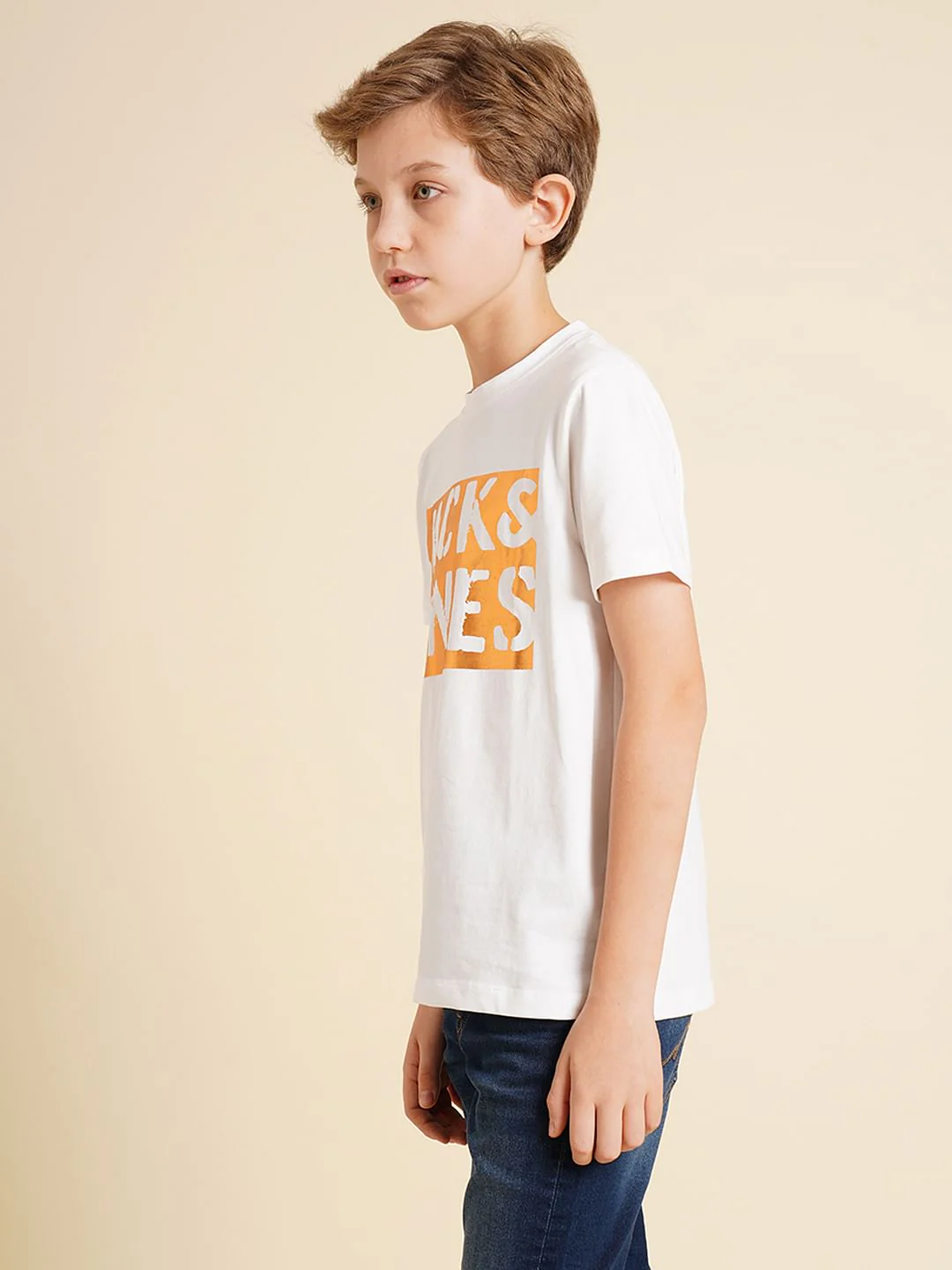 Boys White Foil Logo Print T-shirt - Image 3