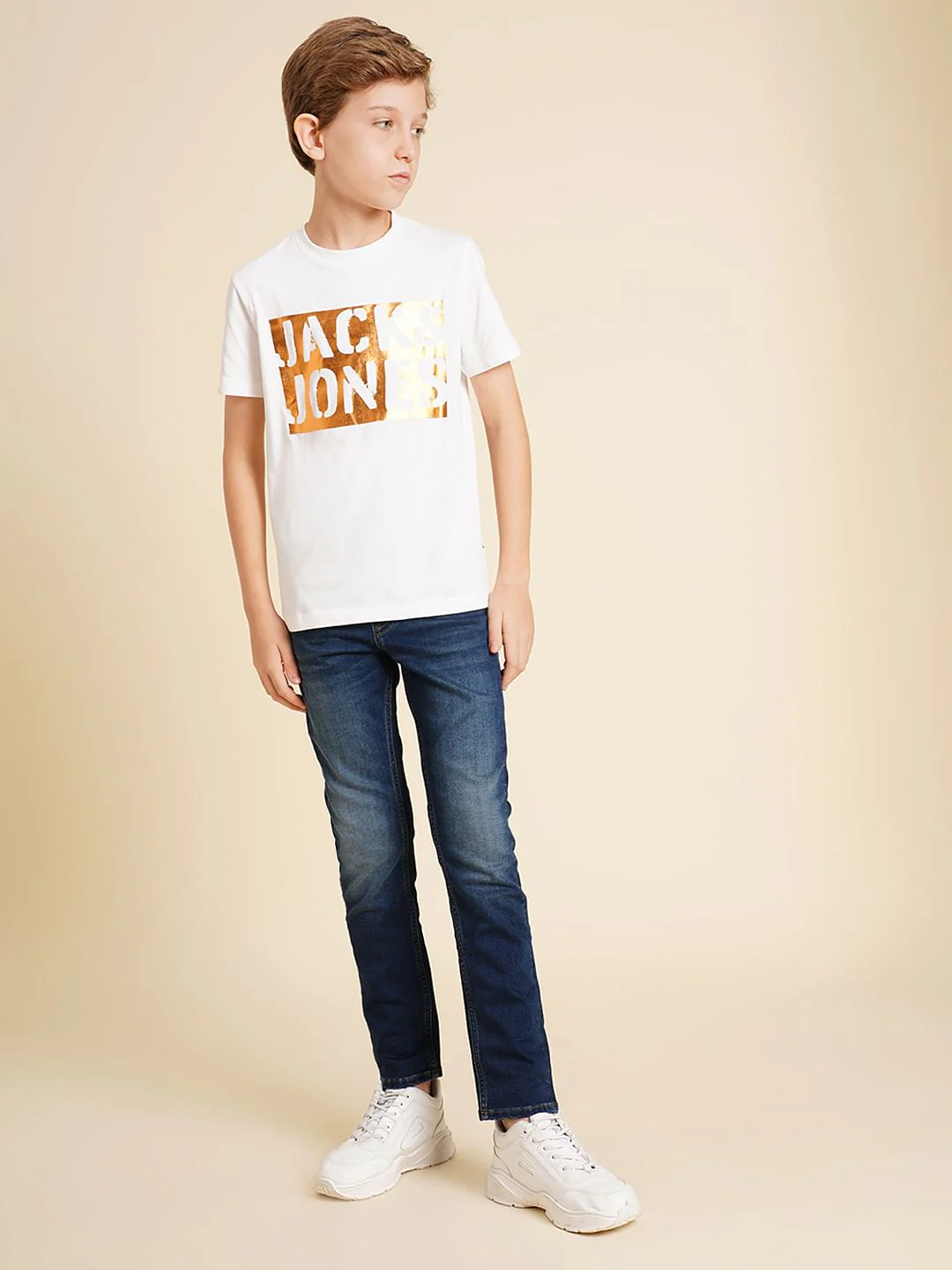 Boys White Foil Logo Print T-shirt - Image 5