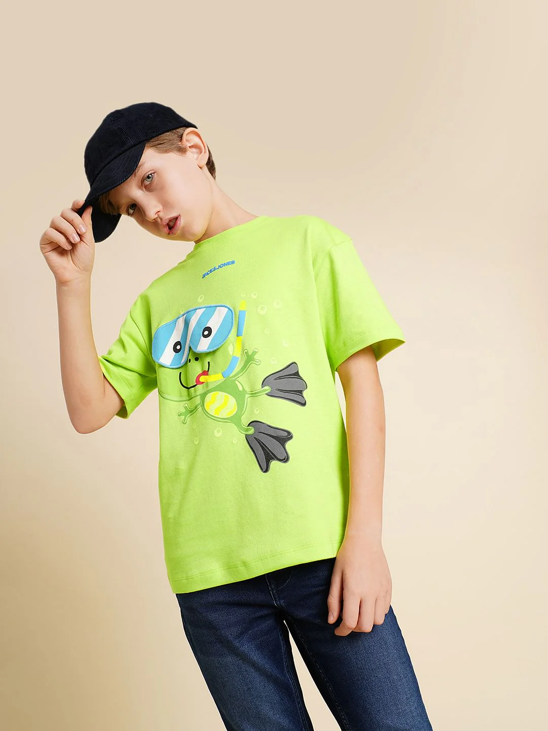 Boys Green Interactive Graphic Print T-shirt