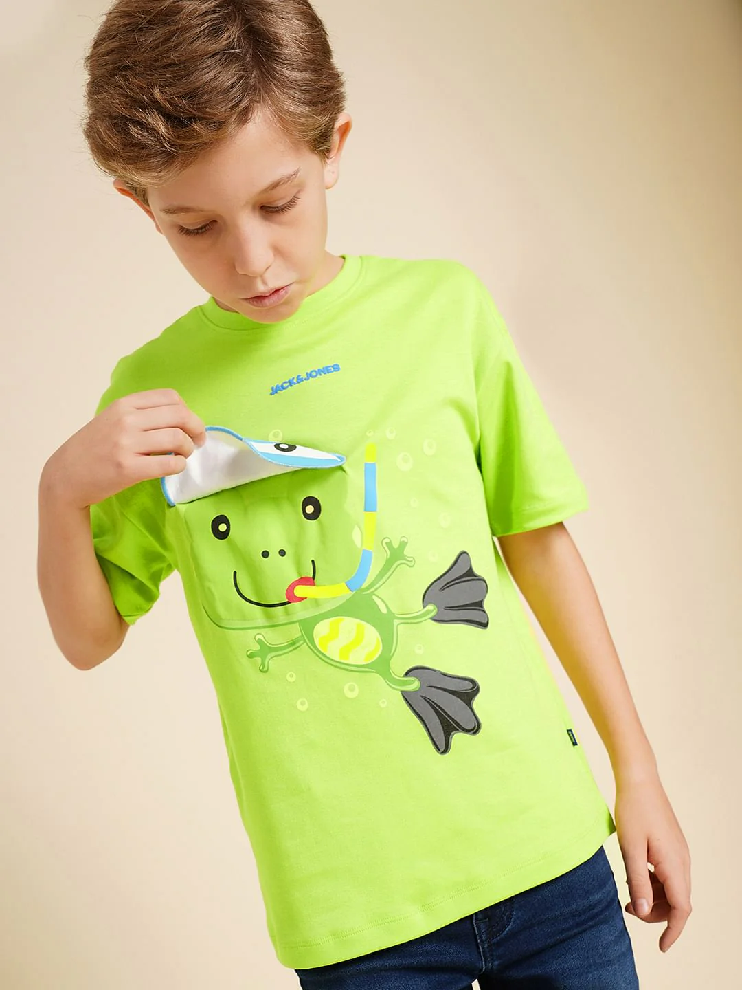 Boys Green Interactive Graphic Print T-shirt - Image 6