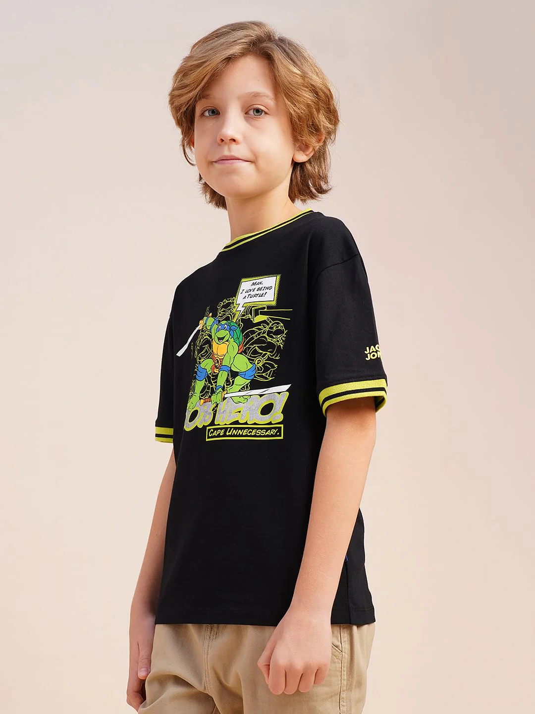 Boys Black Ninja Turtles Print T-shirt - Image 3