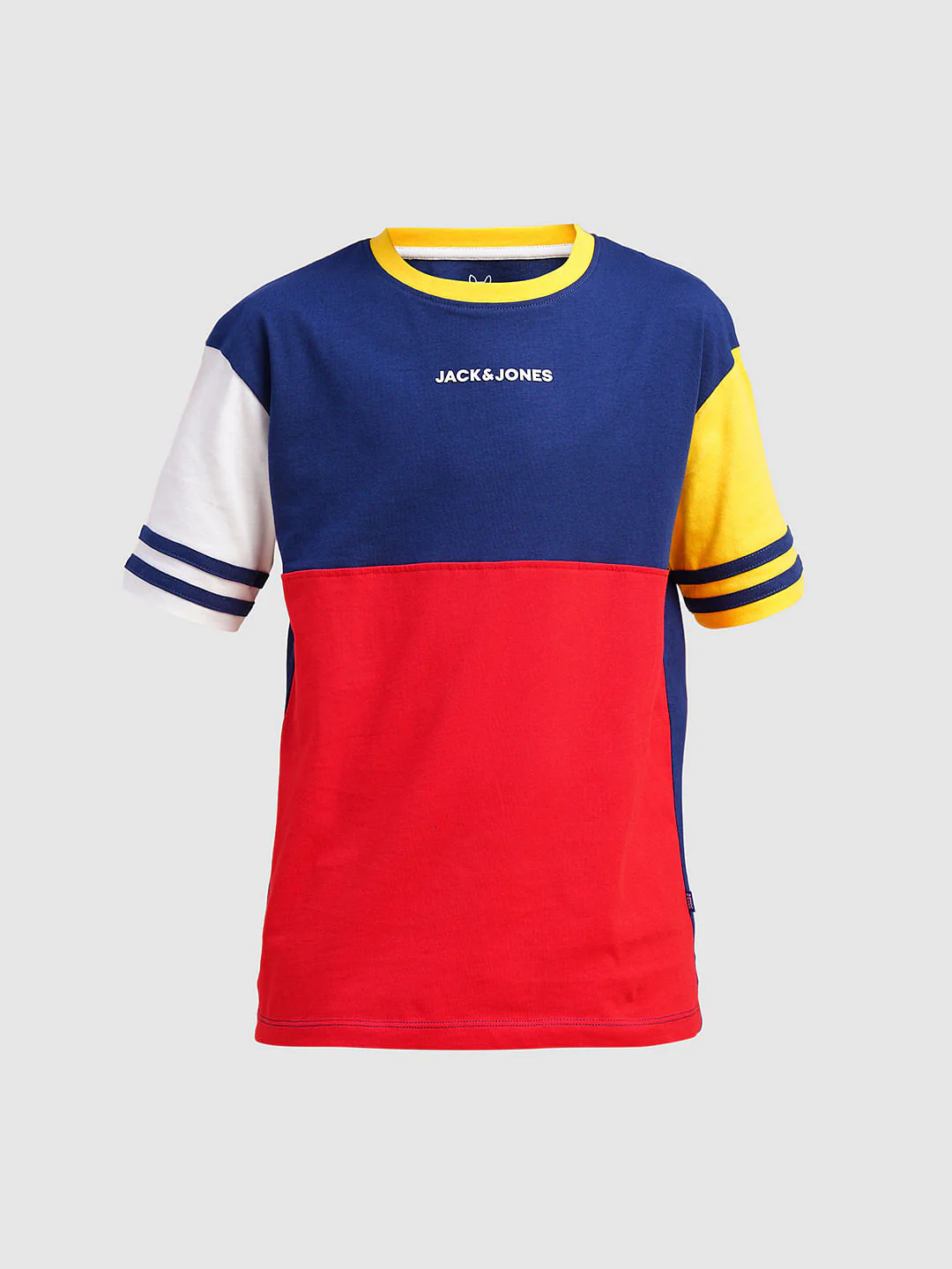 Boys Red Colourblocked Cotton T-shirt - Image 7