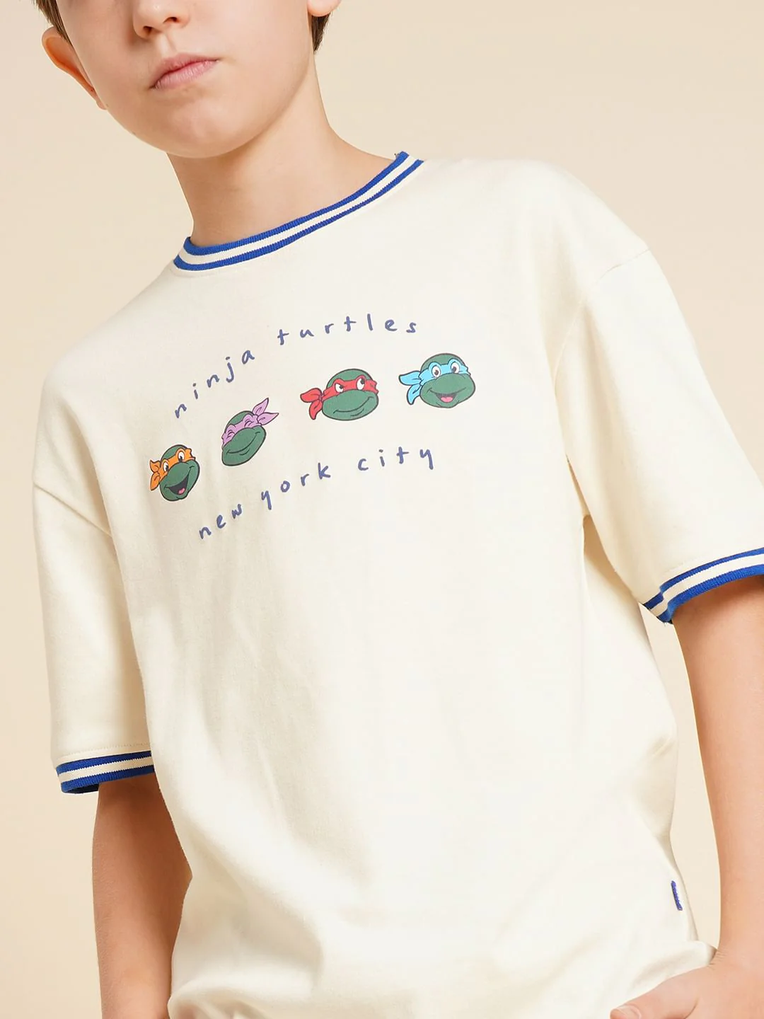 Boys Ninja Turtles White Printed T-Shirt - Image 6
