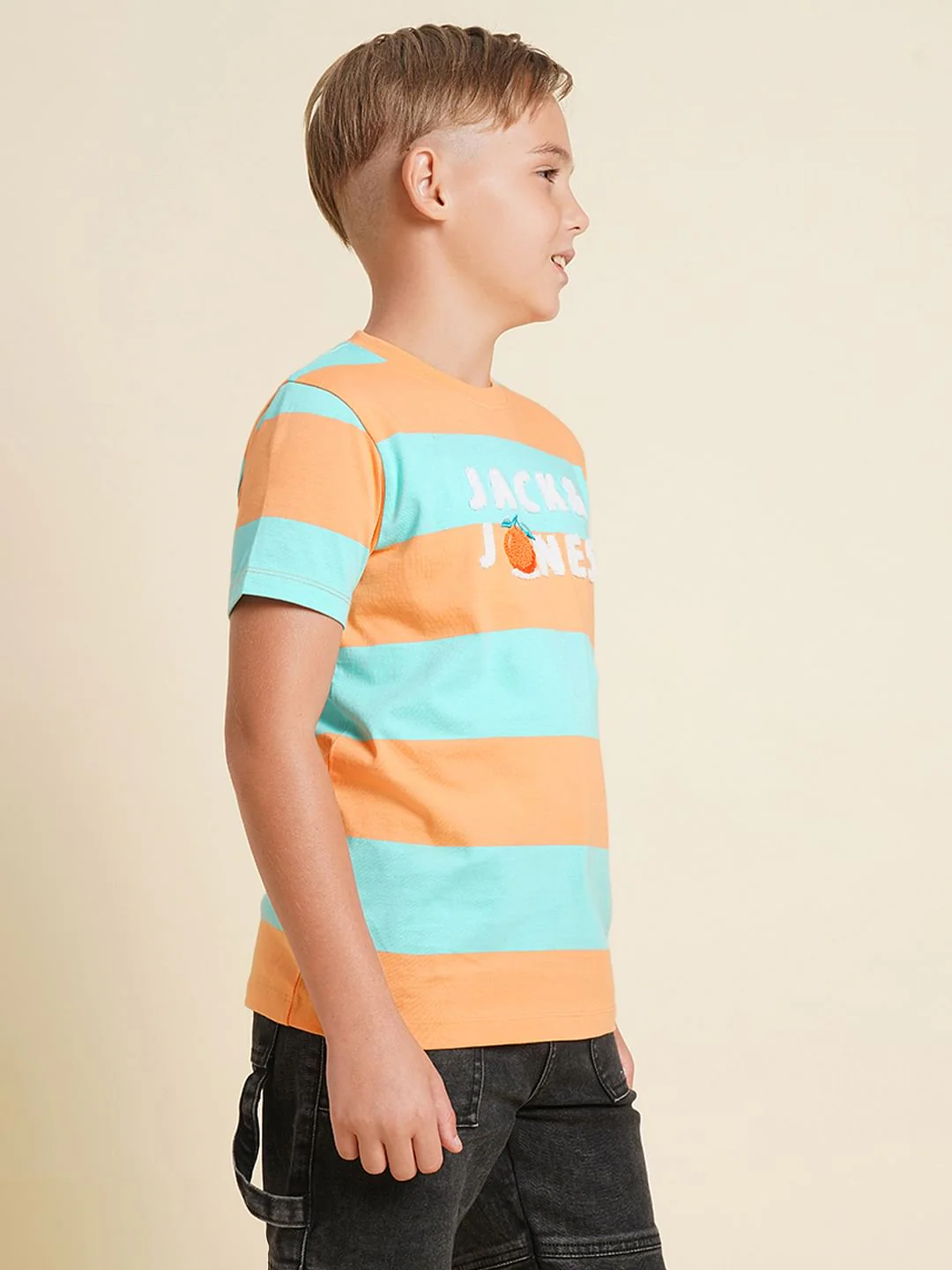 Boys Blue Colourblocked Cotton T-shirt - Image 3
