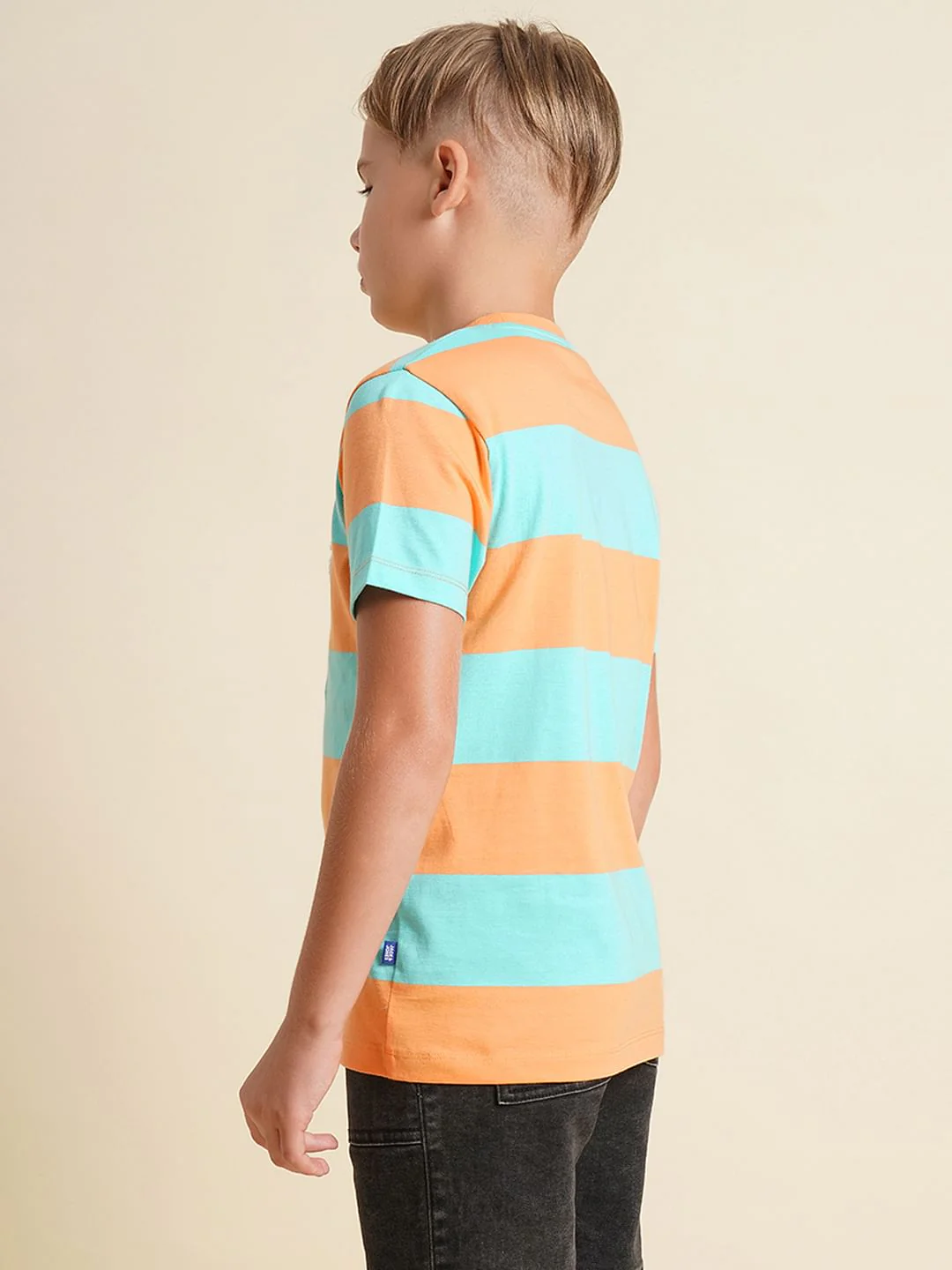 Boys Blue Colourblocked Cotton T-shirt - Image 4