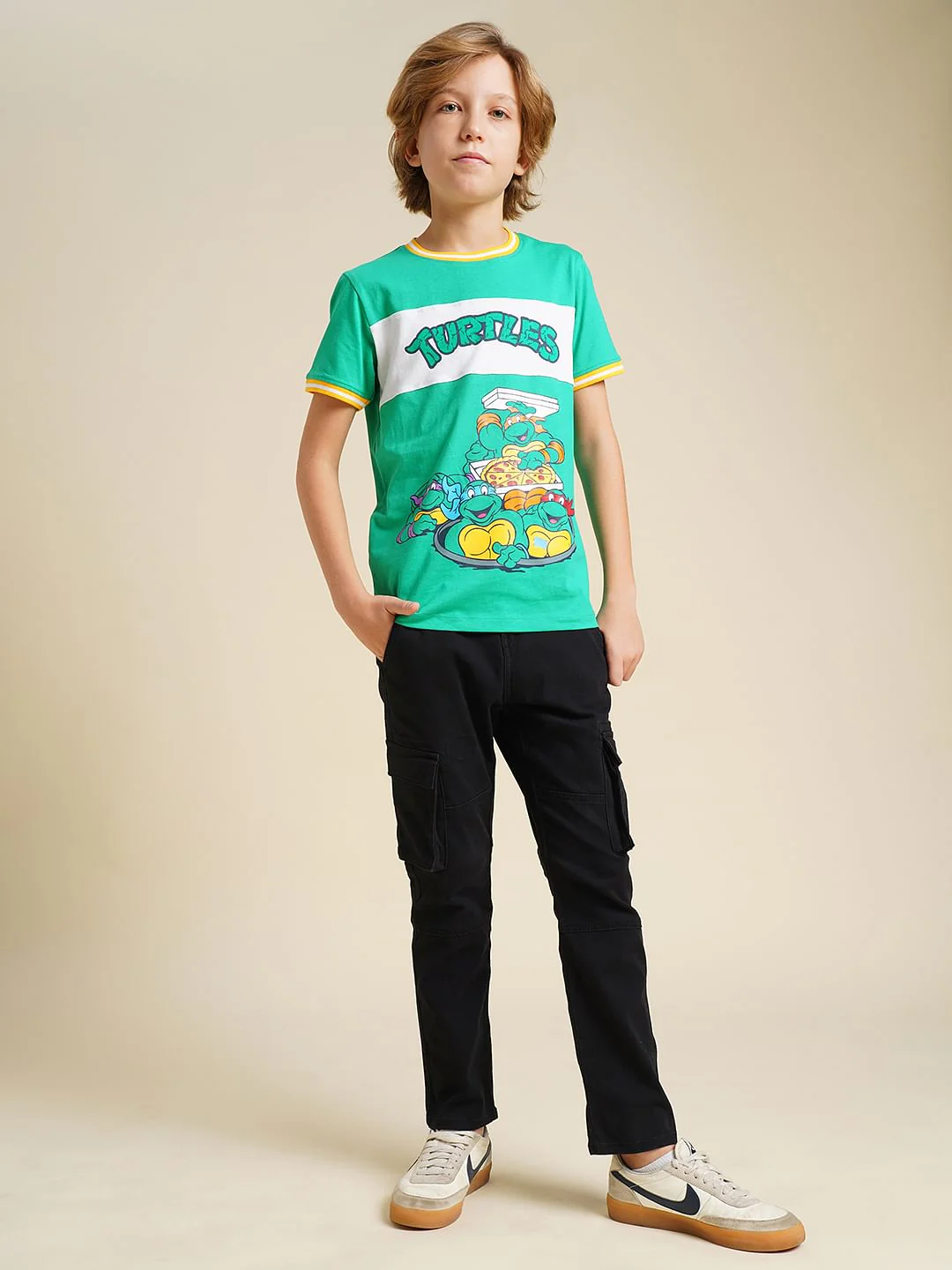 Boys Green Ninja Turtles Print T-shirt - Image 5