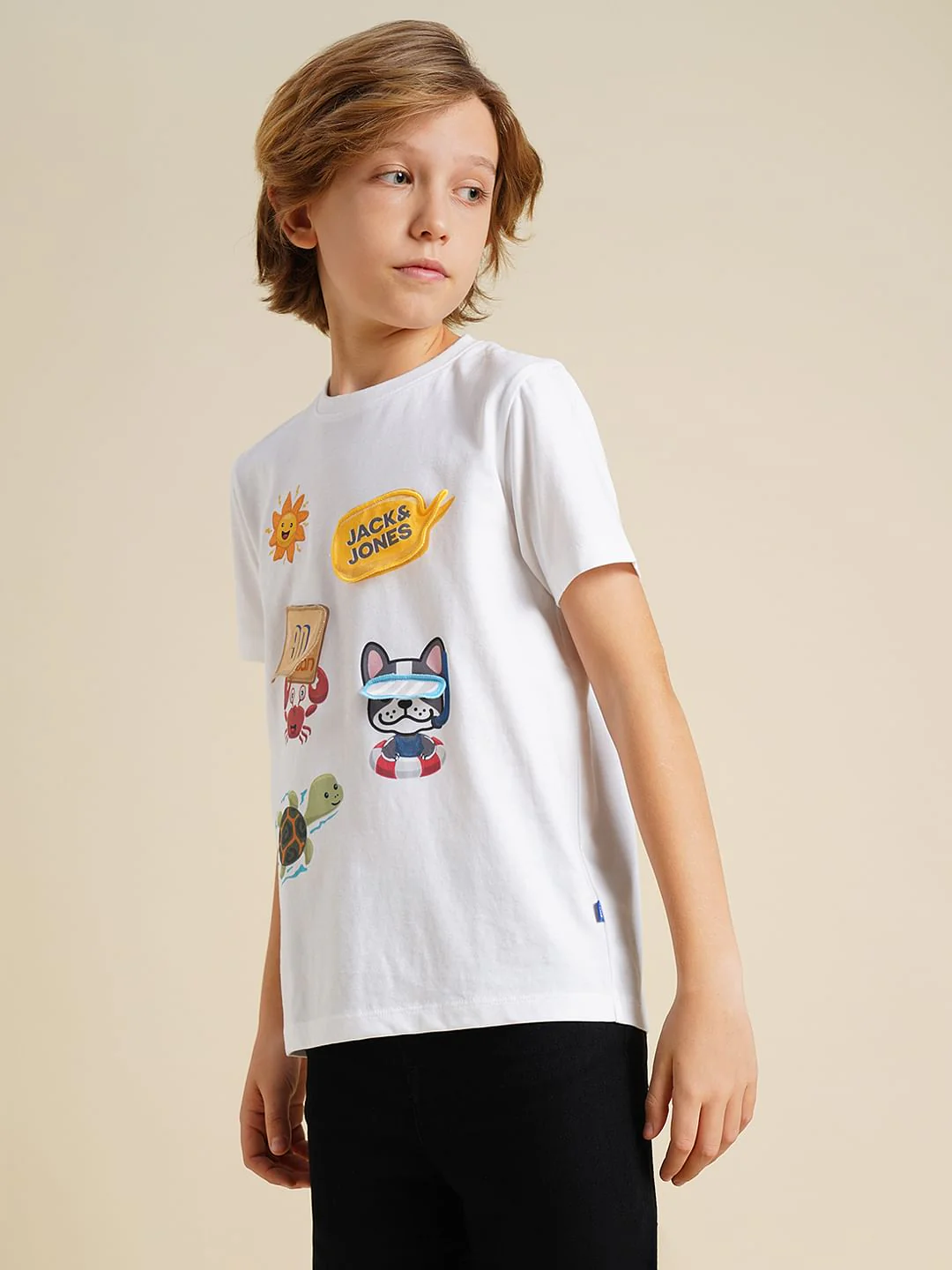 Boys White Graphic Print T-Shirt - Image 3