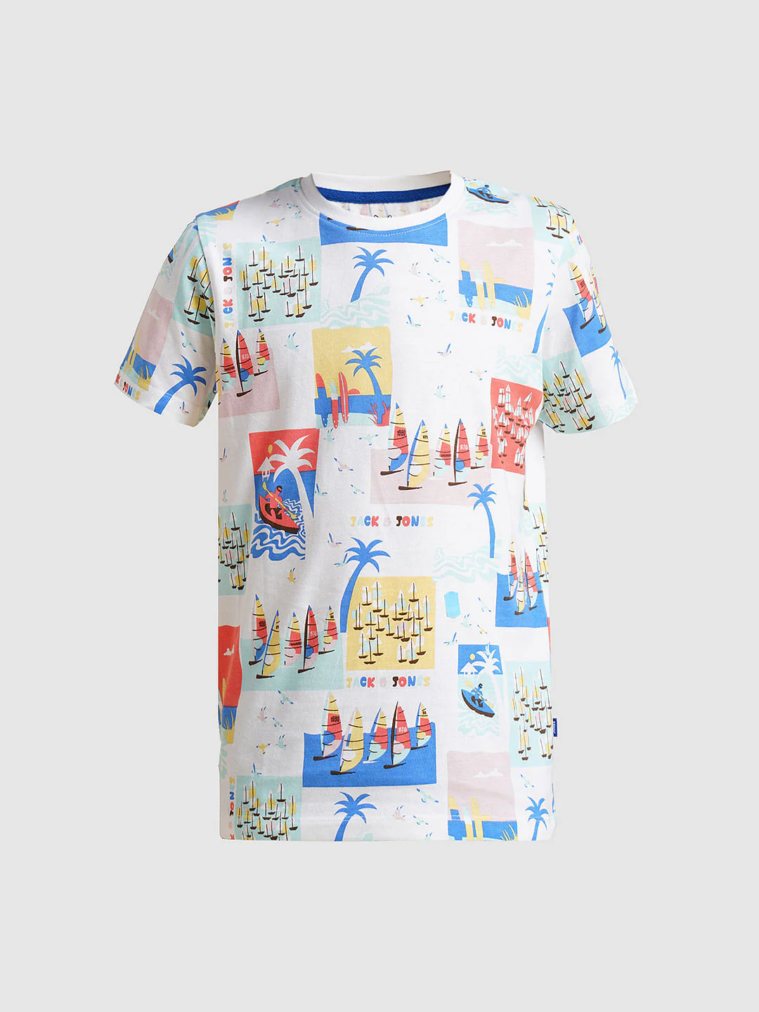Boys White Sail Fest Print T-shirt - Image 7