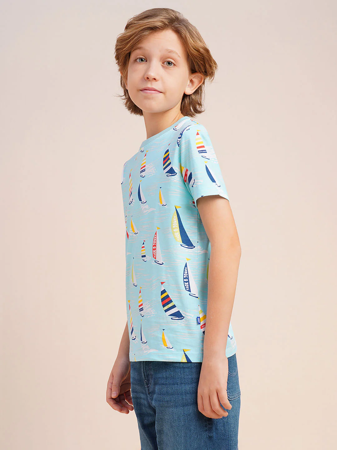 Boys Blue Sailing Boats Print T-shirt - Image 3