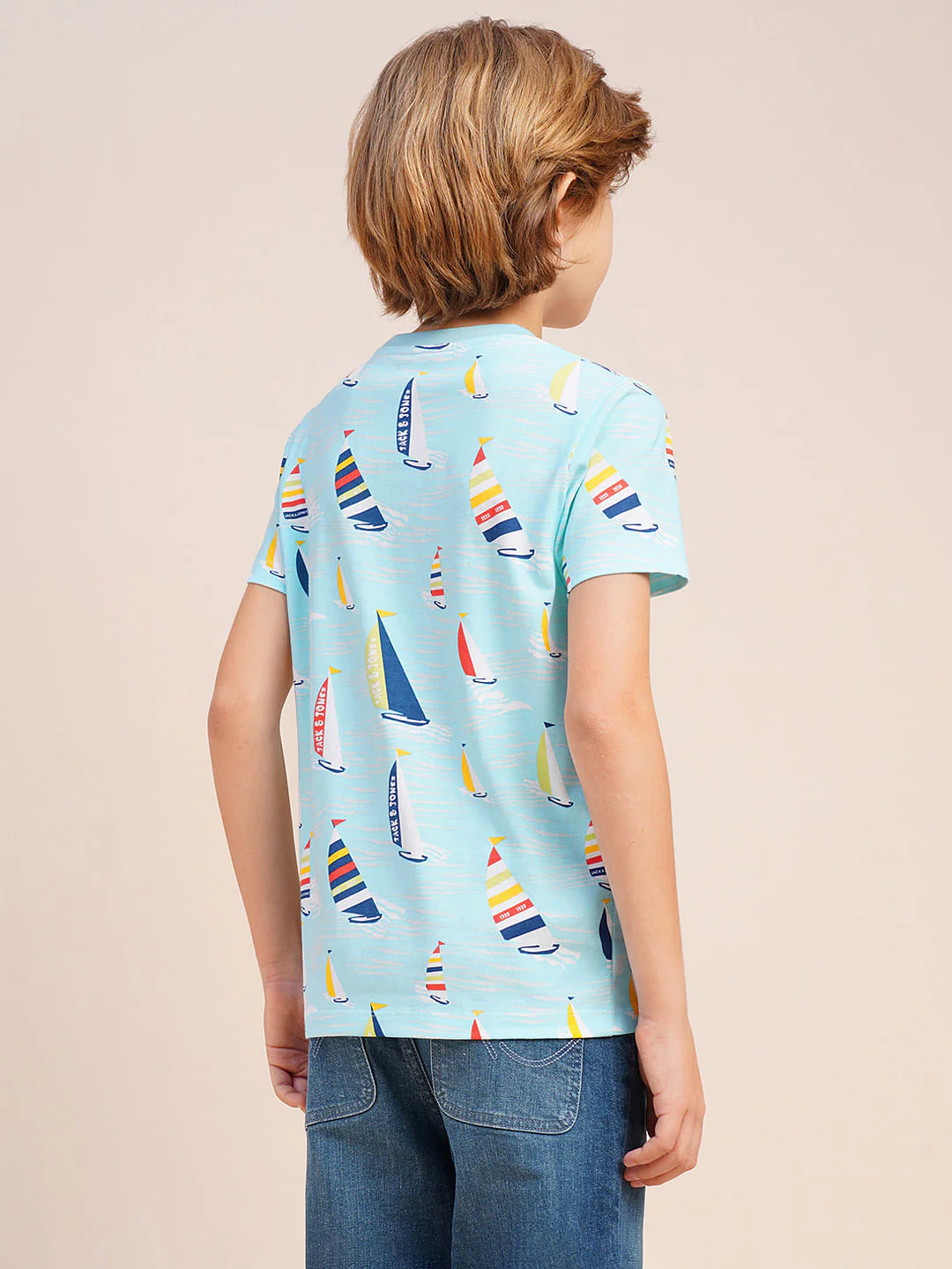 Boys Blue Sailing Boats Print T-shirt - Image 4