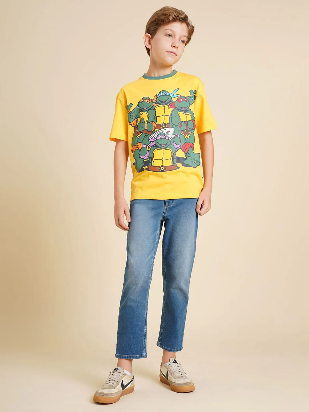 Boys Ninja Turtles Yellow Printed T-Shirt - Image 5