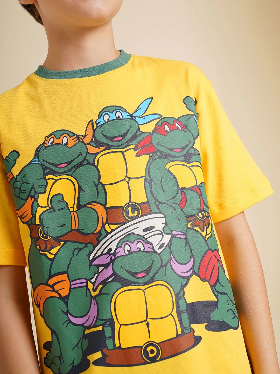 Boys Ninja Turtles Yellow Printed T-Shirt - Image 6