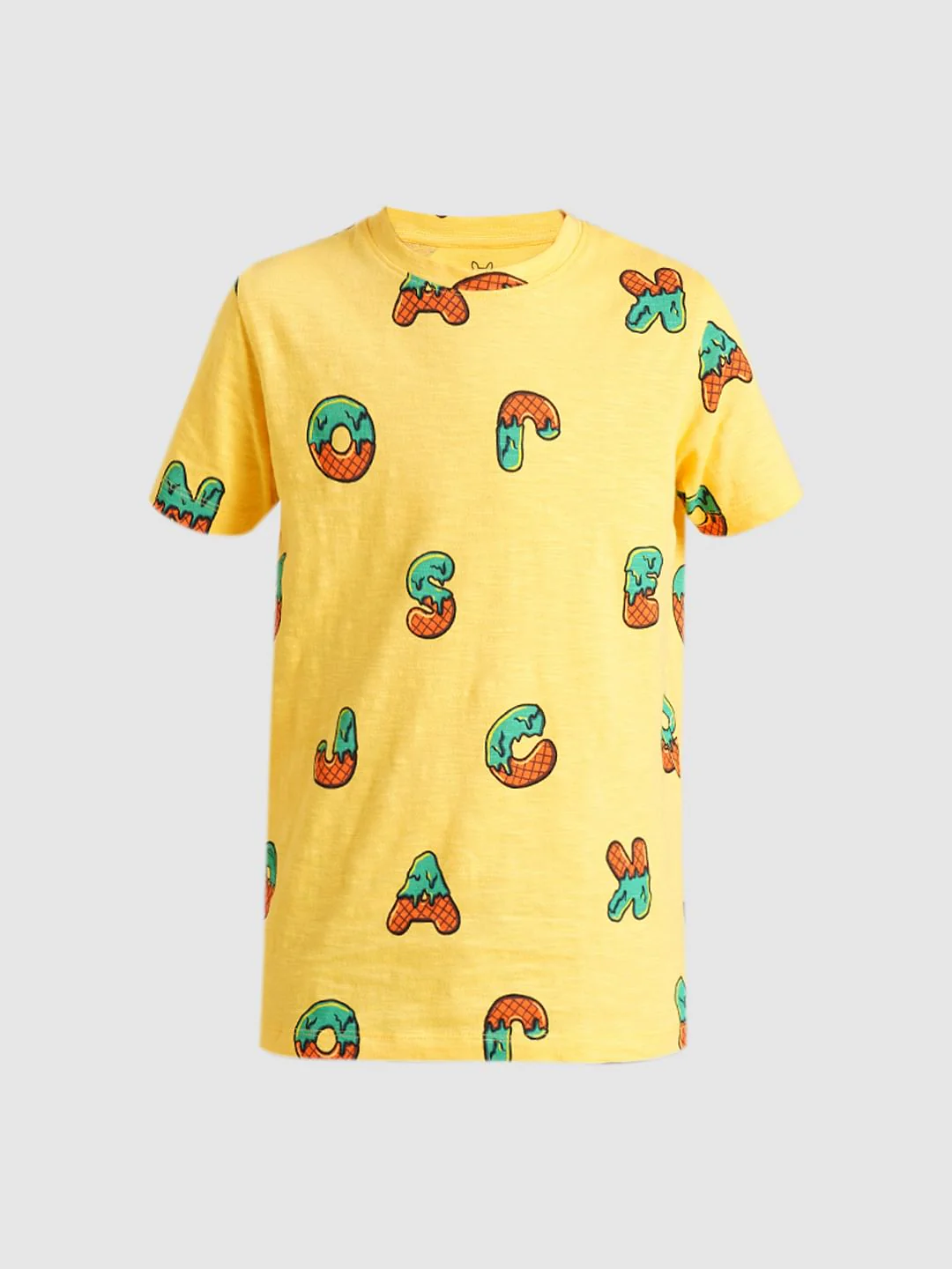 Boys Yellow Printed Cotton T-shirt - Image 7