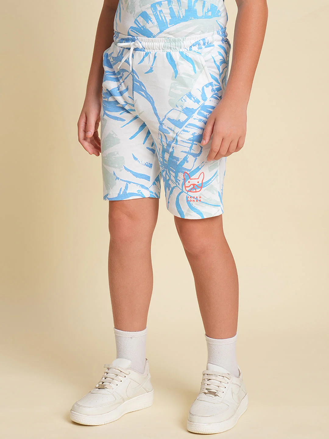 Boys Blue Tropical Print Co-ord Set Shorts - Image 3
