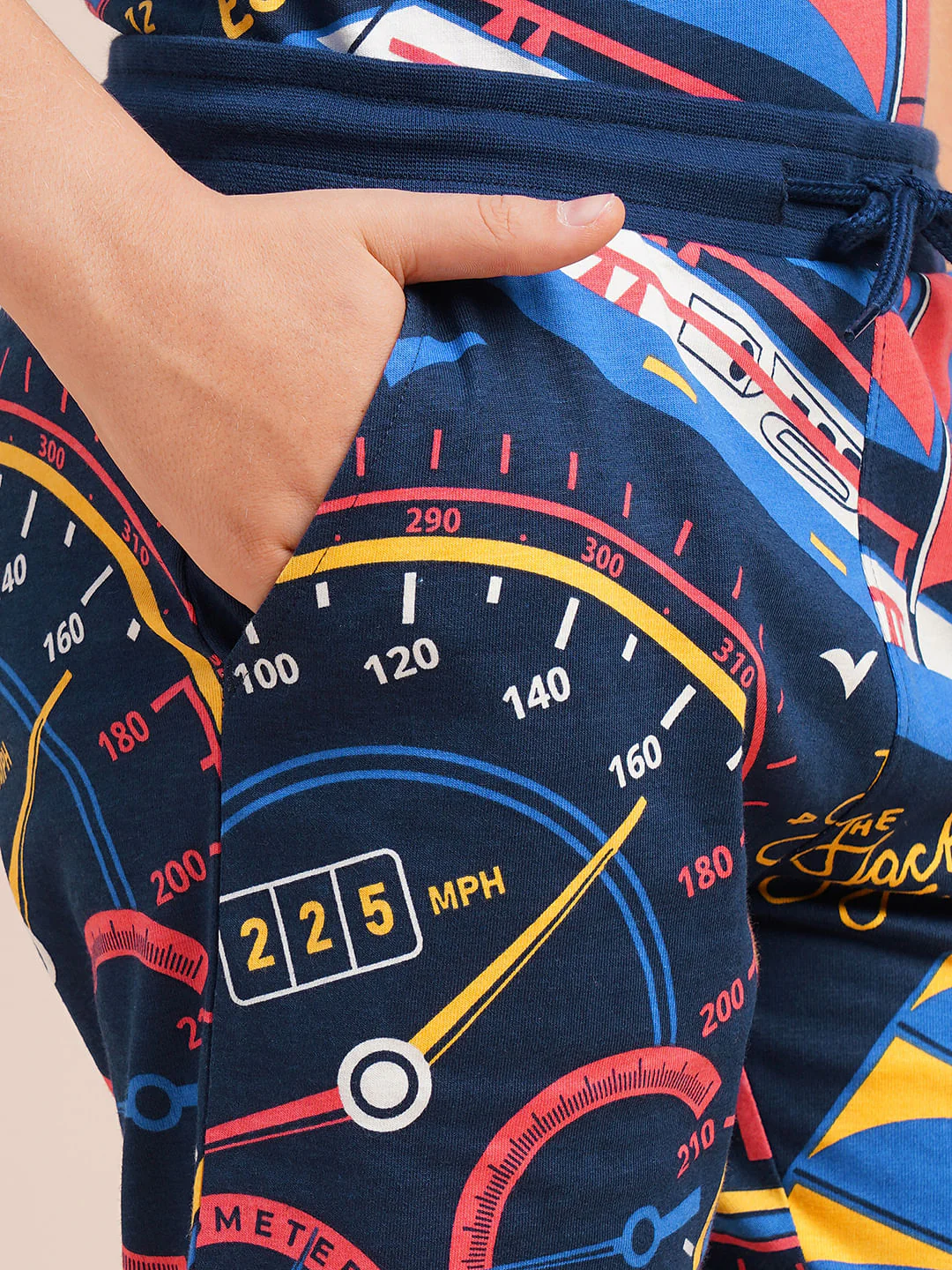Boys Blue Printed Co-ord Set Shorts - Image 6