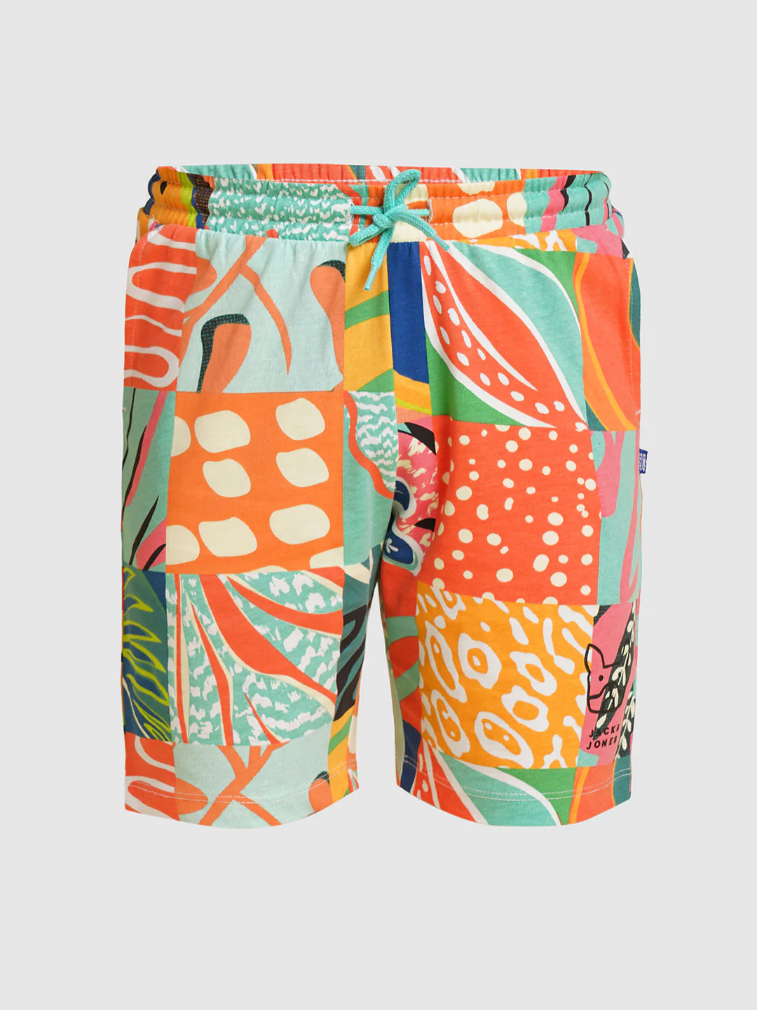 Boys Orange Printed Co-ord Set Shorts - Image 7