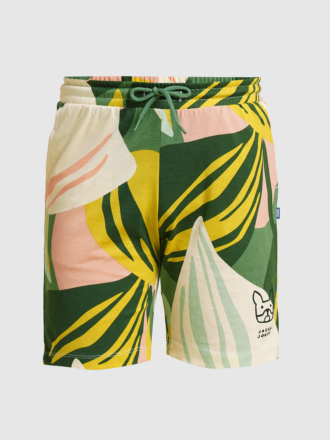 JACK&JONES JUNIOR Boys Green Tropical Print Co-ord Set Shorts - Image 7