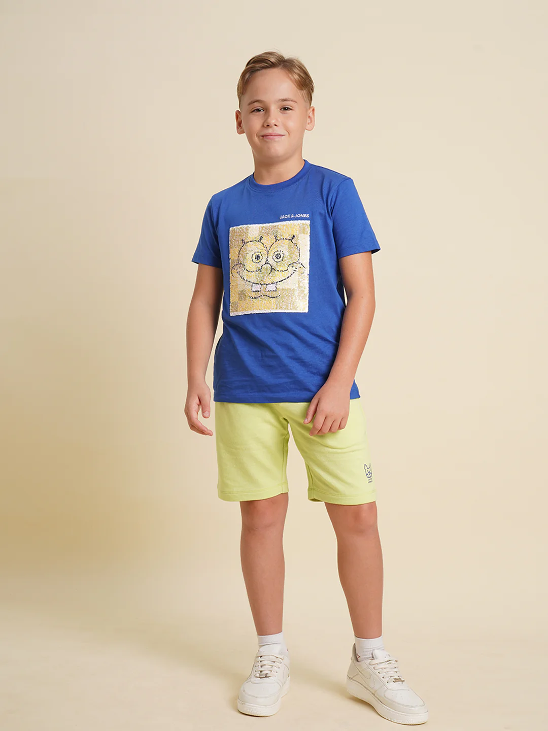 Boys Green Cotton Shorts - Image 5