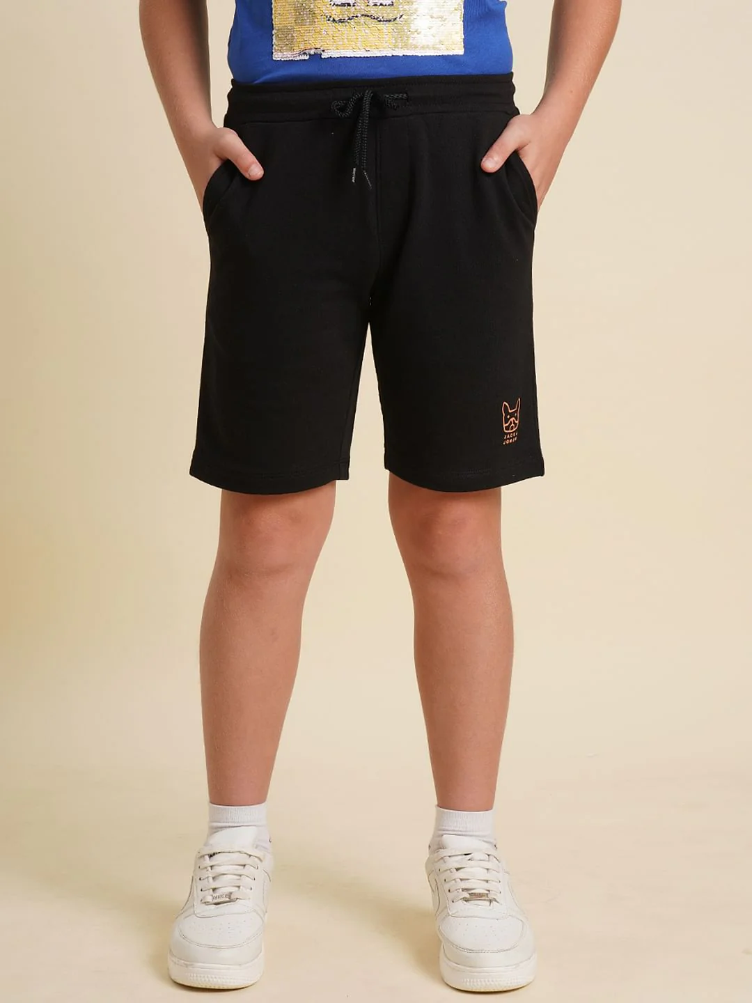 Boys Black Cotton Shorts - Image 2