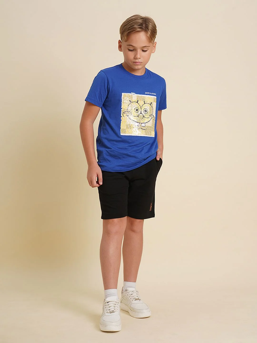 Boys Black Cotton Shorts - Image 5