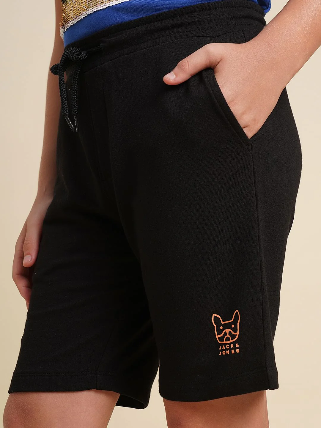 Boys Black Cotton Shorts - Image 6