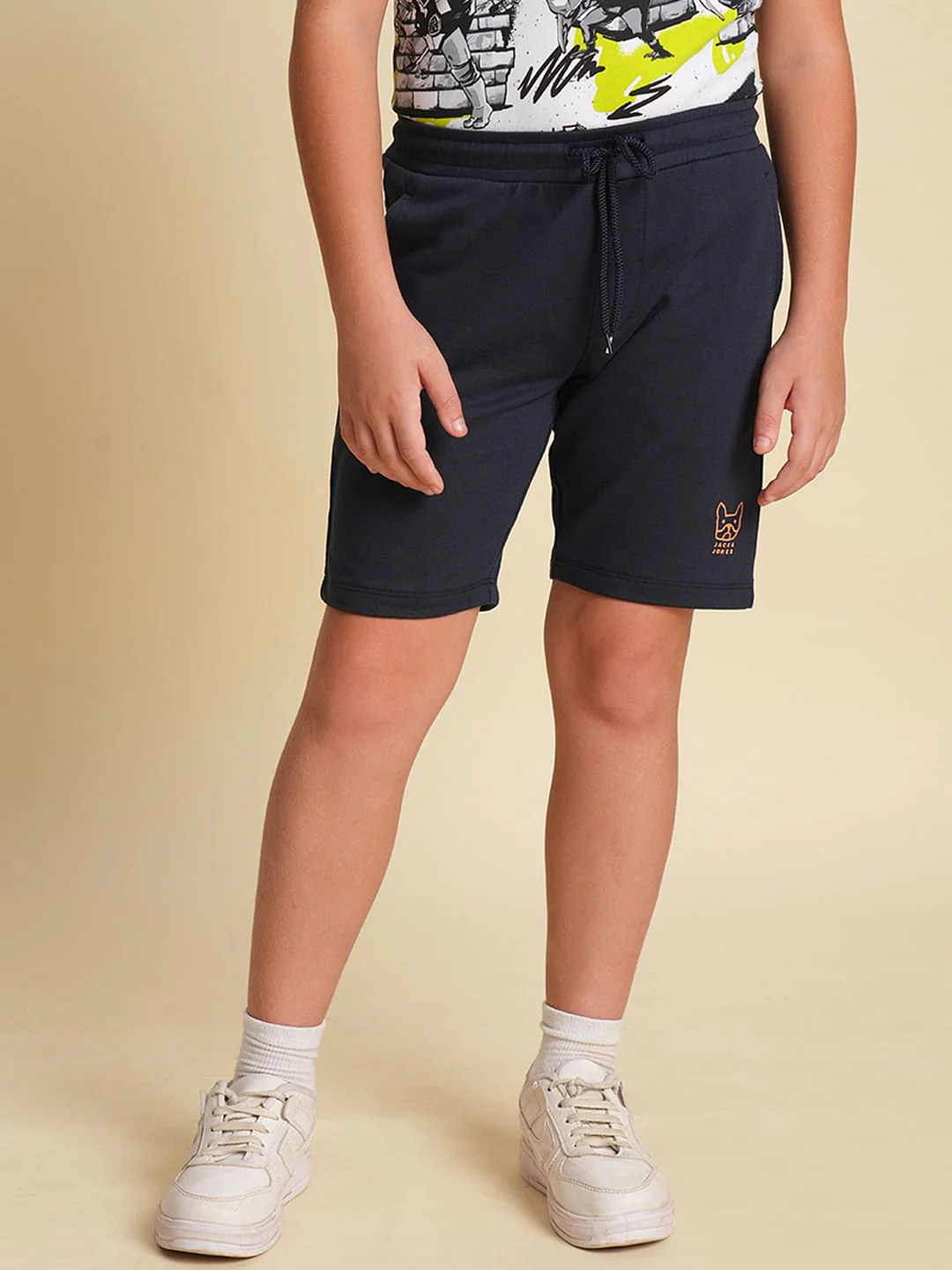 Boys Navy Blue Cotton Shorts - Image 2