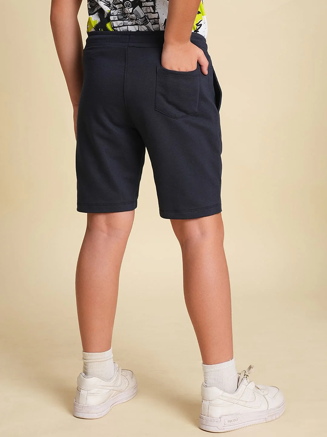 Boys Navy Blue Cotton Shorts - Image 4
