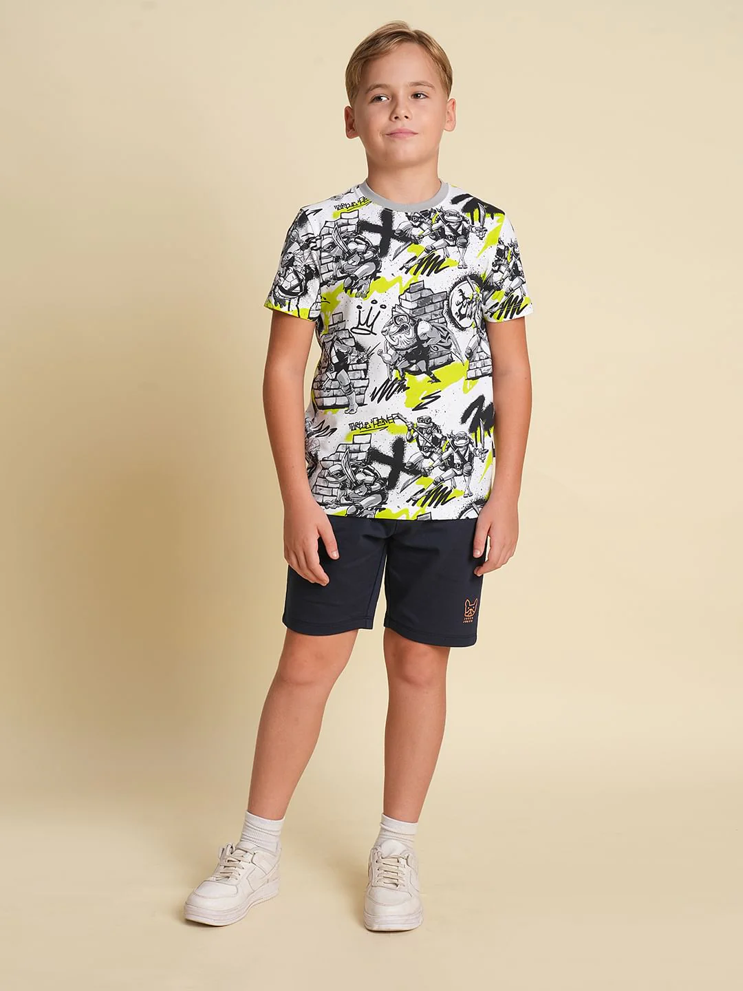 Boys Navy Blue Cotton Shorts - Image 5