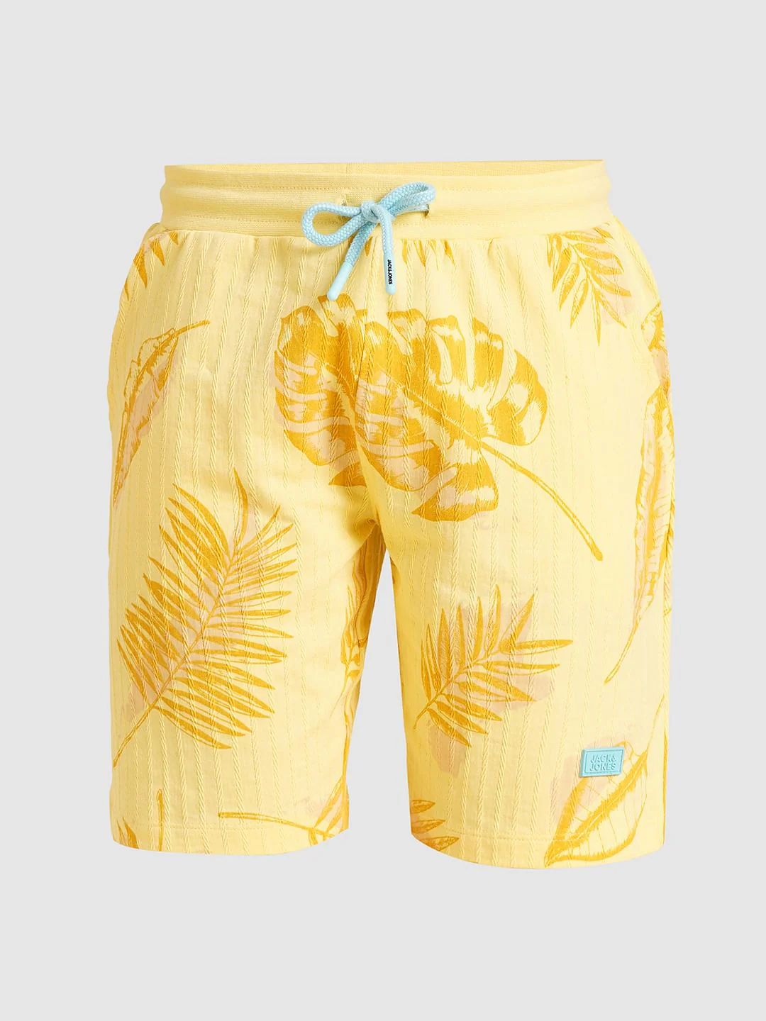 Boys Yellow Printed Dobby Knit Shorts - Image 7