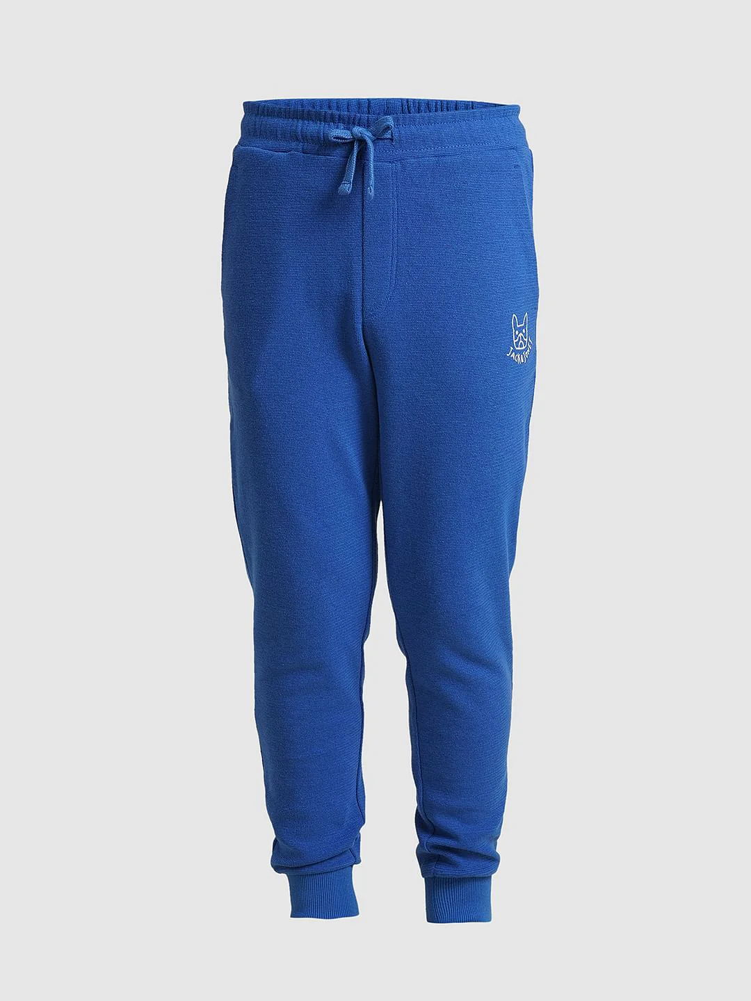 Boys Blue Textured Cotton Sweatpants - Image 7