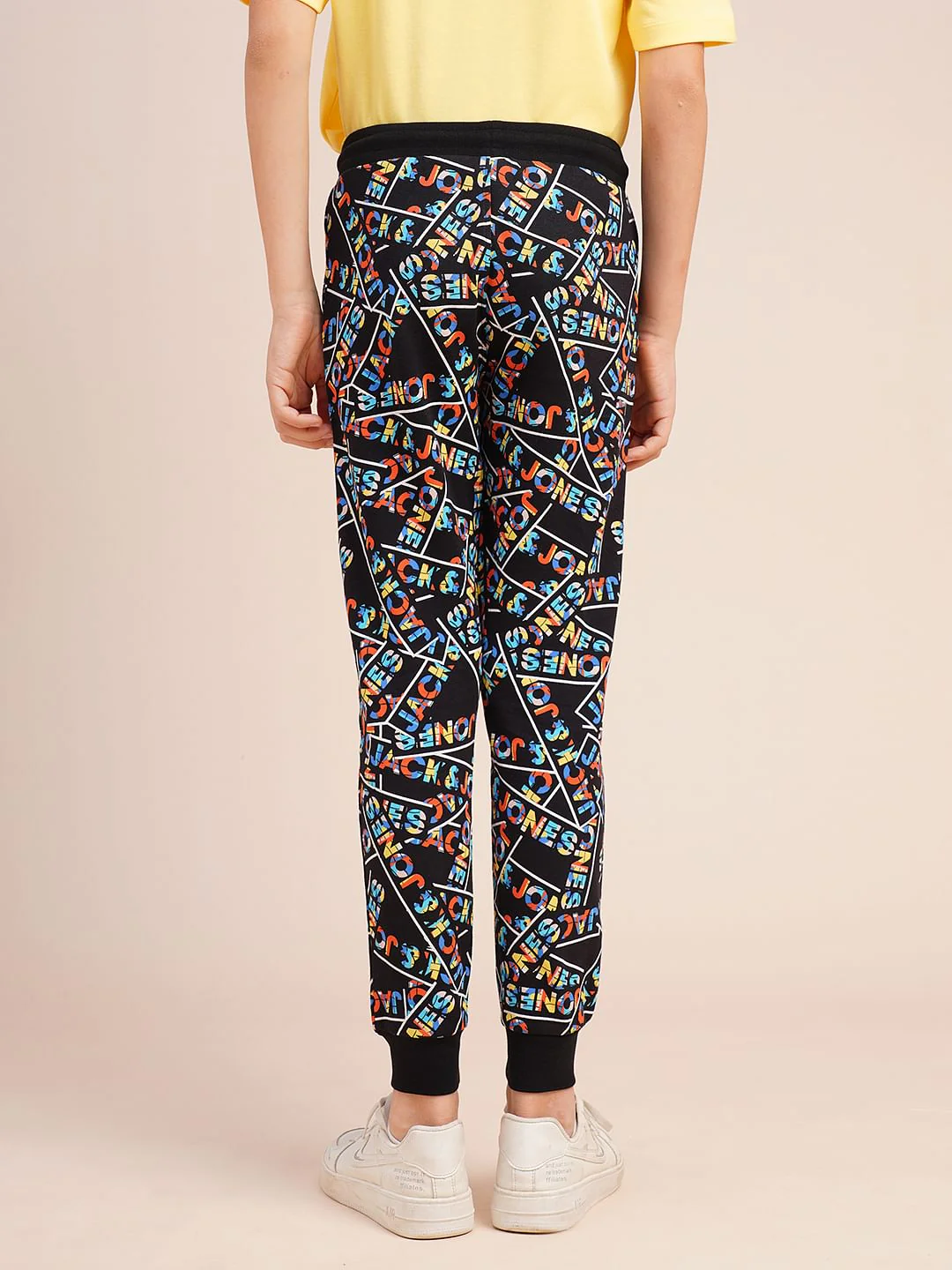 Boys Black Typographic Print Sweatpants - Image 4