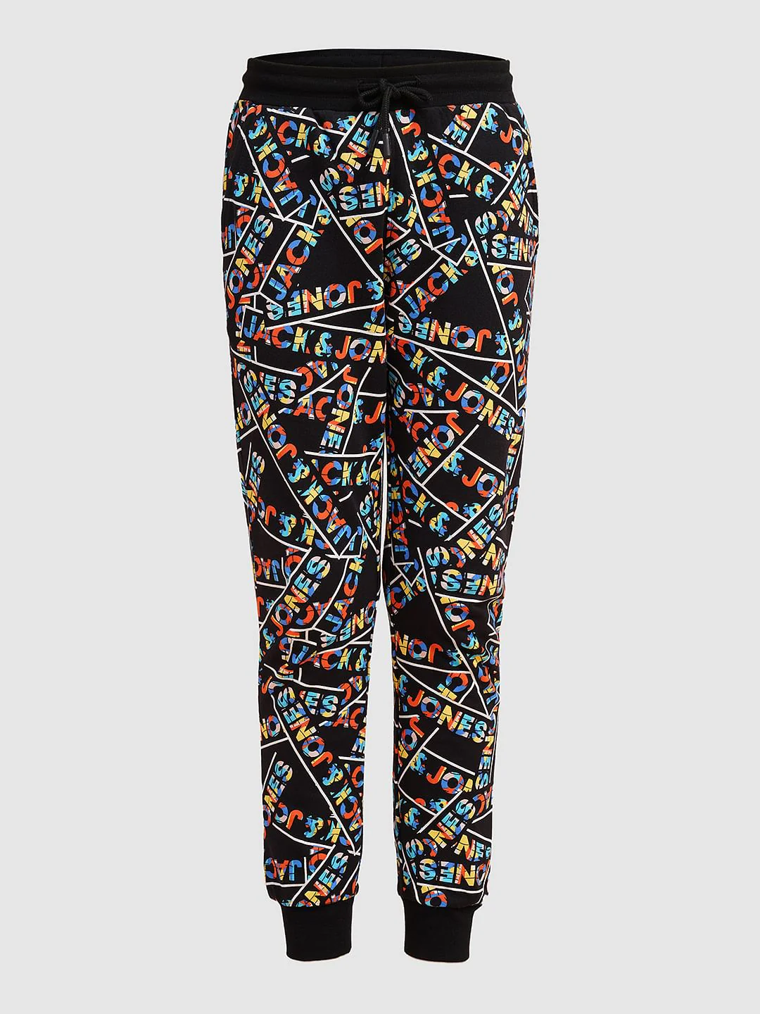 Boys Black Typographic Print Sweatpants - Image 7
