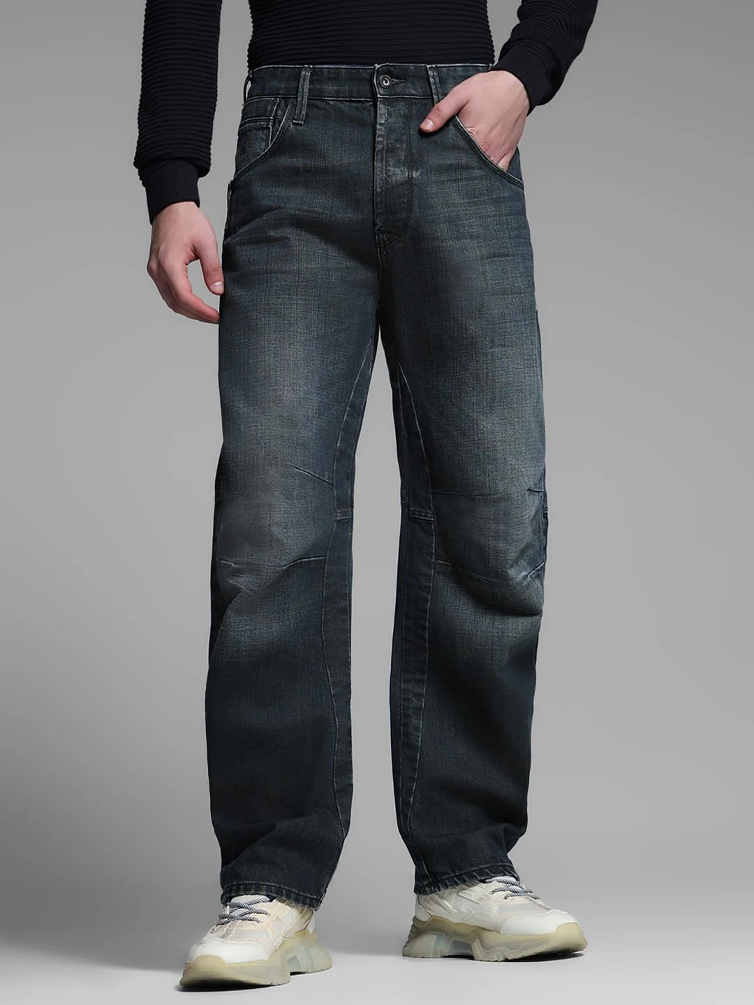Black High Rise Loose Fit Jeans