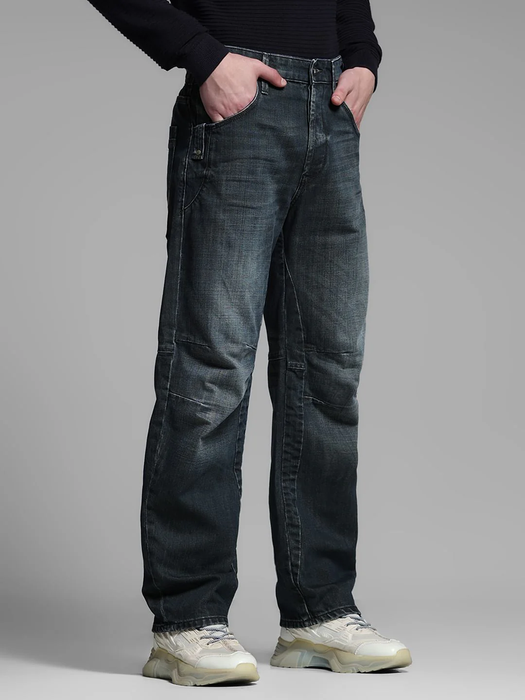 Black High Rise Loose Fit Jeans - Image 2