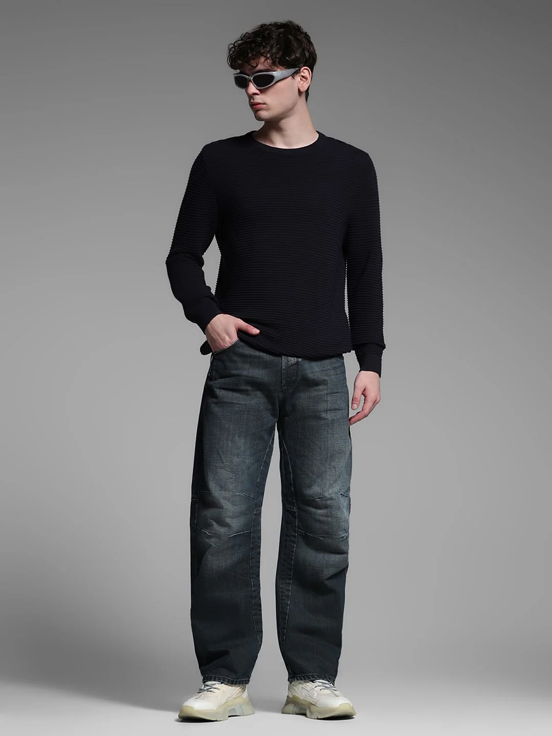 Black High Rise Loose Fit Jeans - Image 6