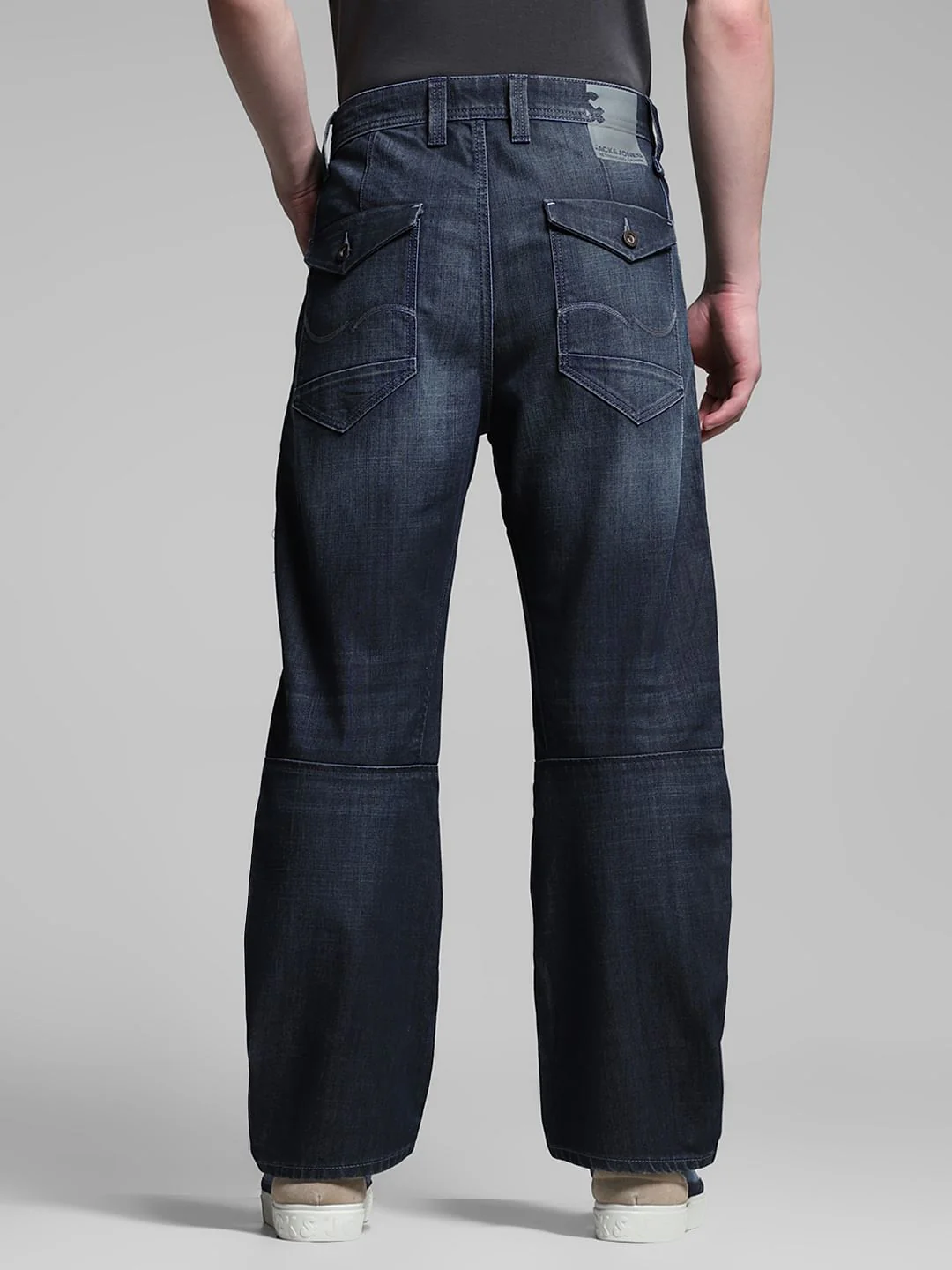 Dark Blue High Rise Loose Fit Jeans - Image 3