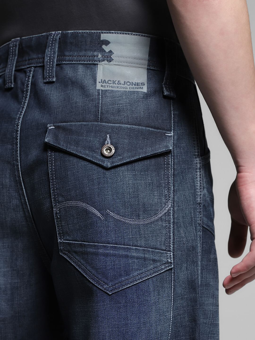 Dark Blue High Rise Loose Fit Jeans - Image 5