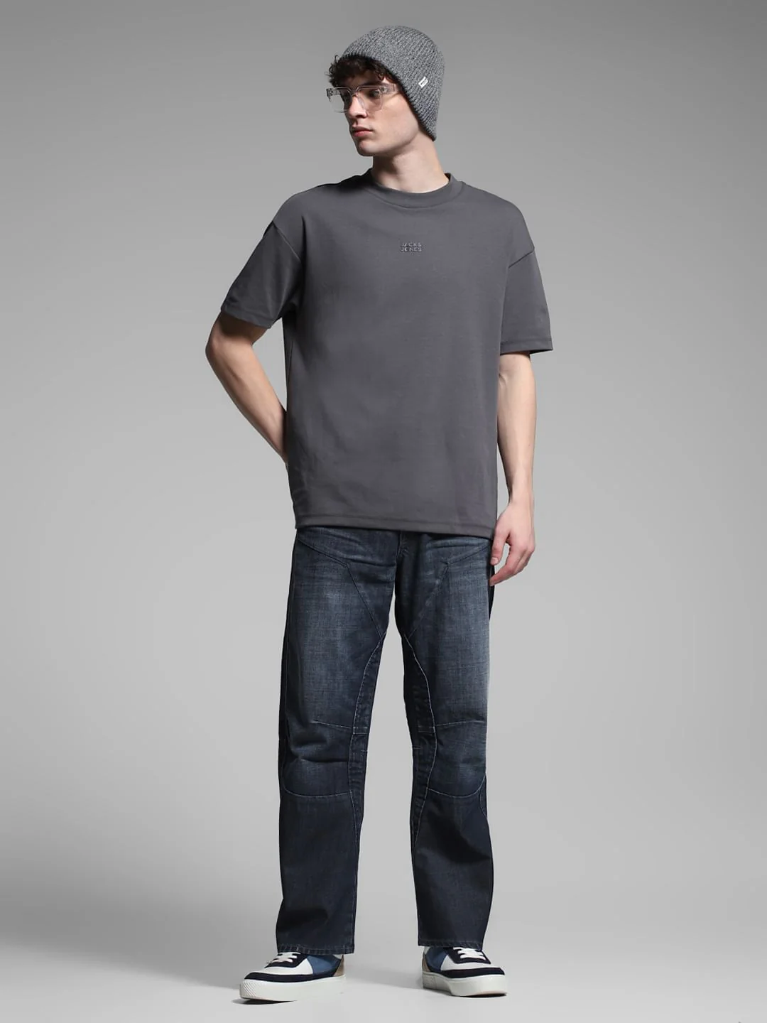 Dark Blue High Rise Loose Fit Jeans - Image 7