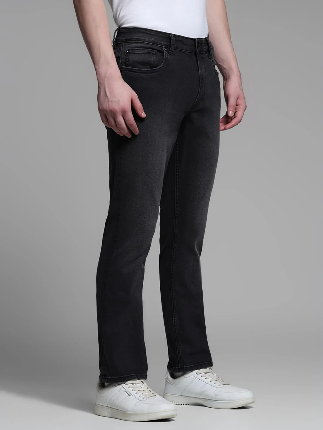 Dark Grey Low Rise Clark Regular Fit Jeans - Image 2