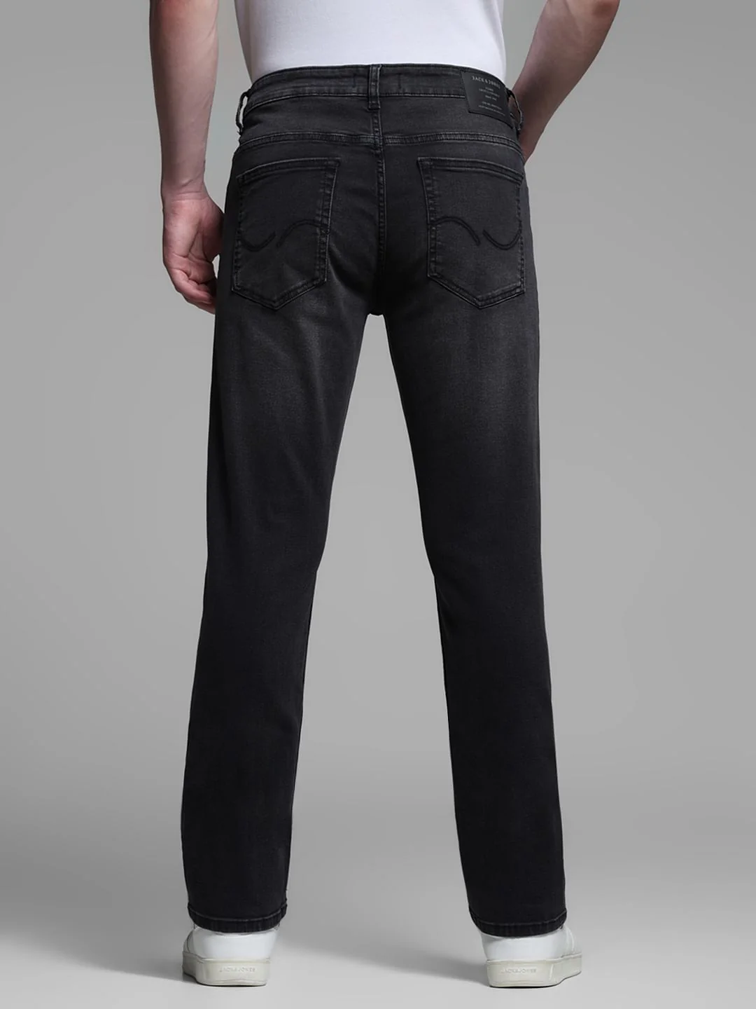Dark Grey Low Rise Clark Regular Fit Jeans - Image 3