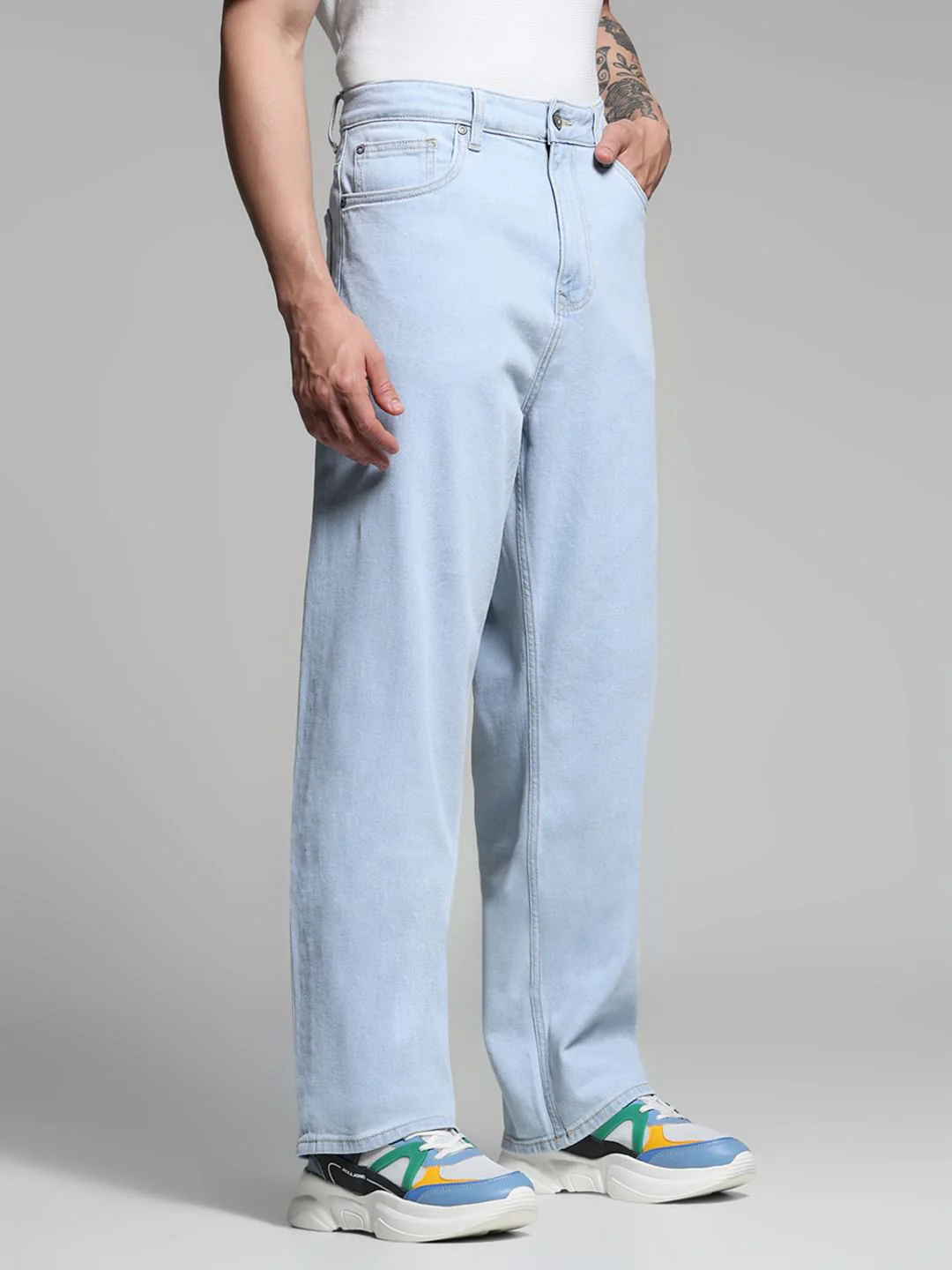Light Blue High Rise Dario Loose Fit Jeans - Image 2